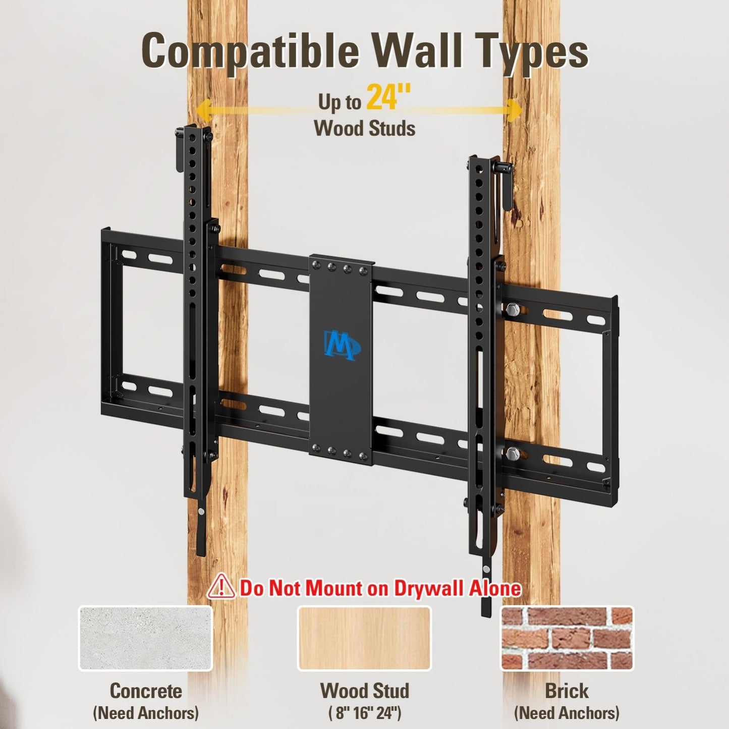 Universal Tilt TV Wall Mount for 42 70 Inch TVs, VESA 200x100 to 600x400mm, 20°3