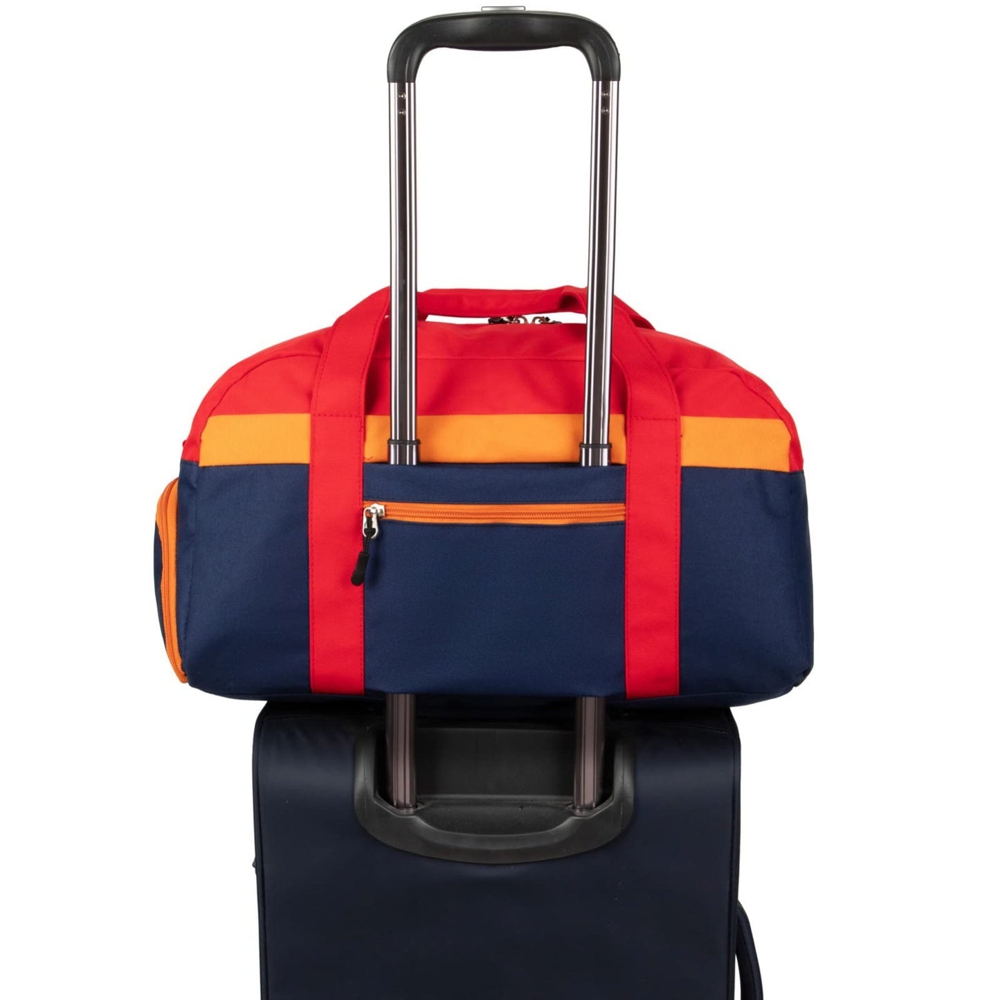 Kids 18" Duffle Bag - Navy Red, Perfect for Weekender, Sports, Overnight Travel4