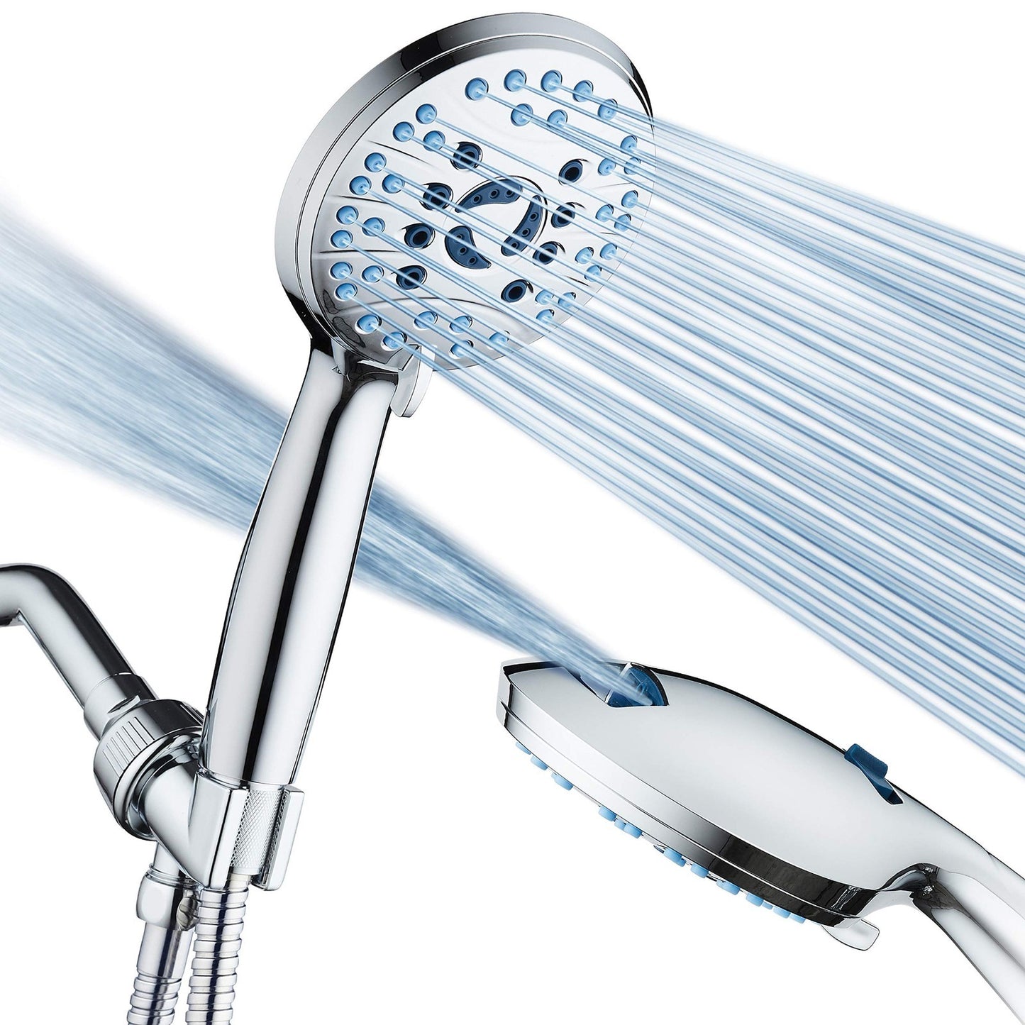 High Pressure 8 Mode Handheld Shower Head | Power Wash, Stay Clean Nozzles, 6ft1