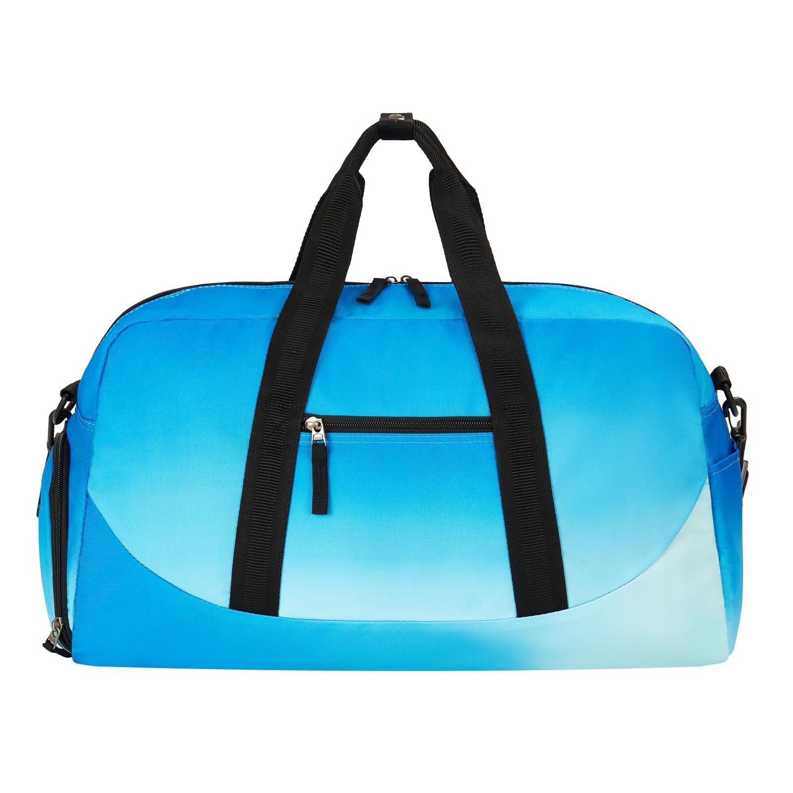 Kids Duffle Bag - Blue Overnight Travel Bag with Shoes Compartment, Large Gym We5