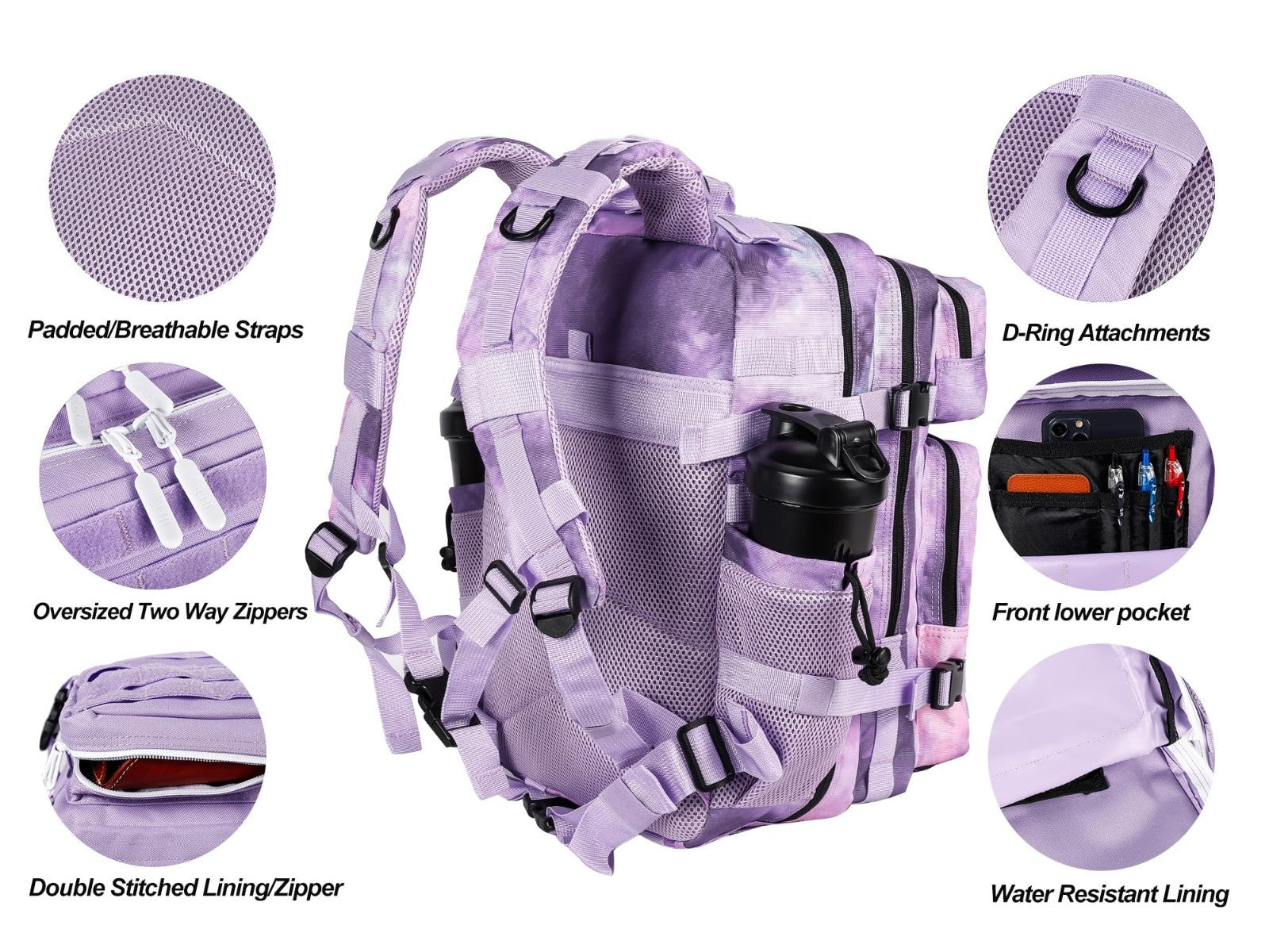 Tactical Military Backpack 25L/35L   Army Assault Pack, Small Rucksack with Bott3
