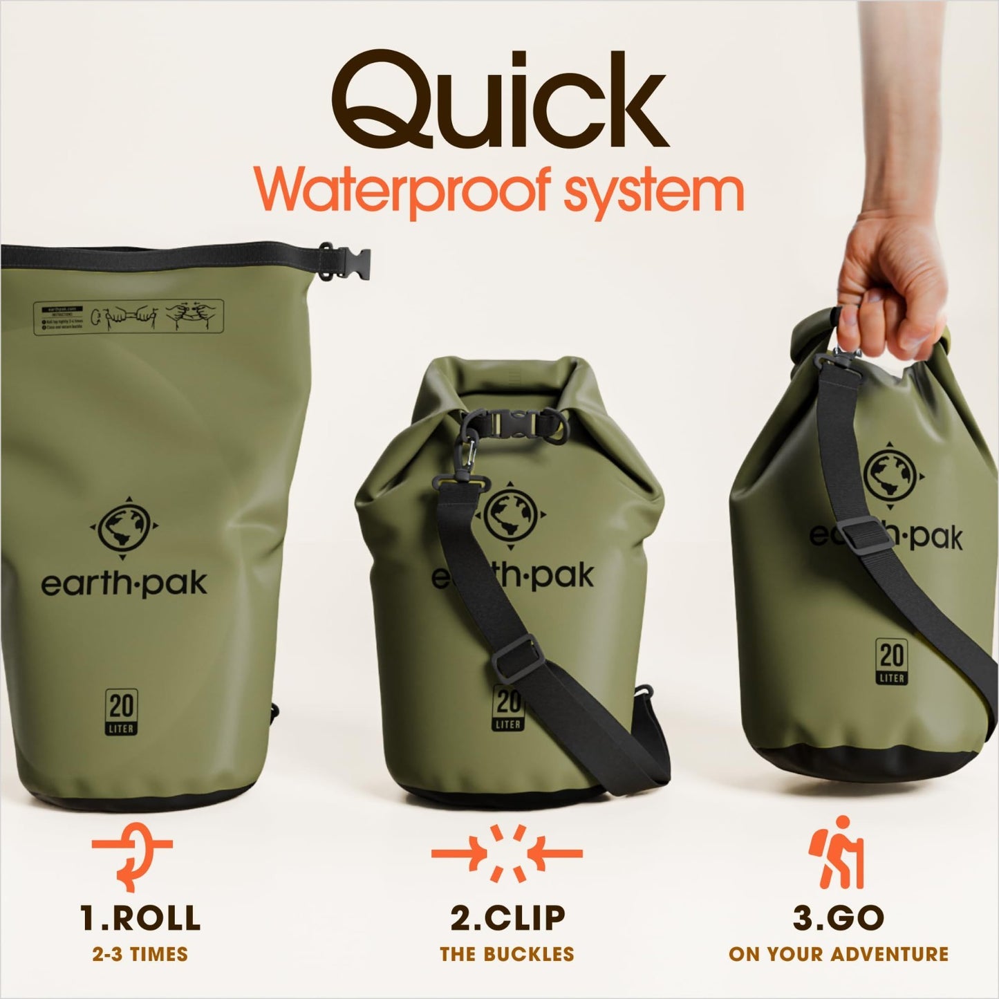 Waterproof Dry Bag Backpack   Roll Top Sack for Kayaking & Gear Protection, Phon4