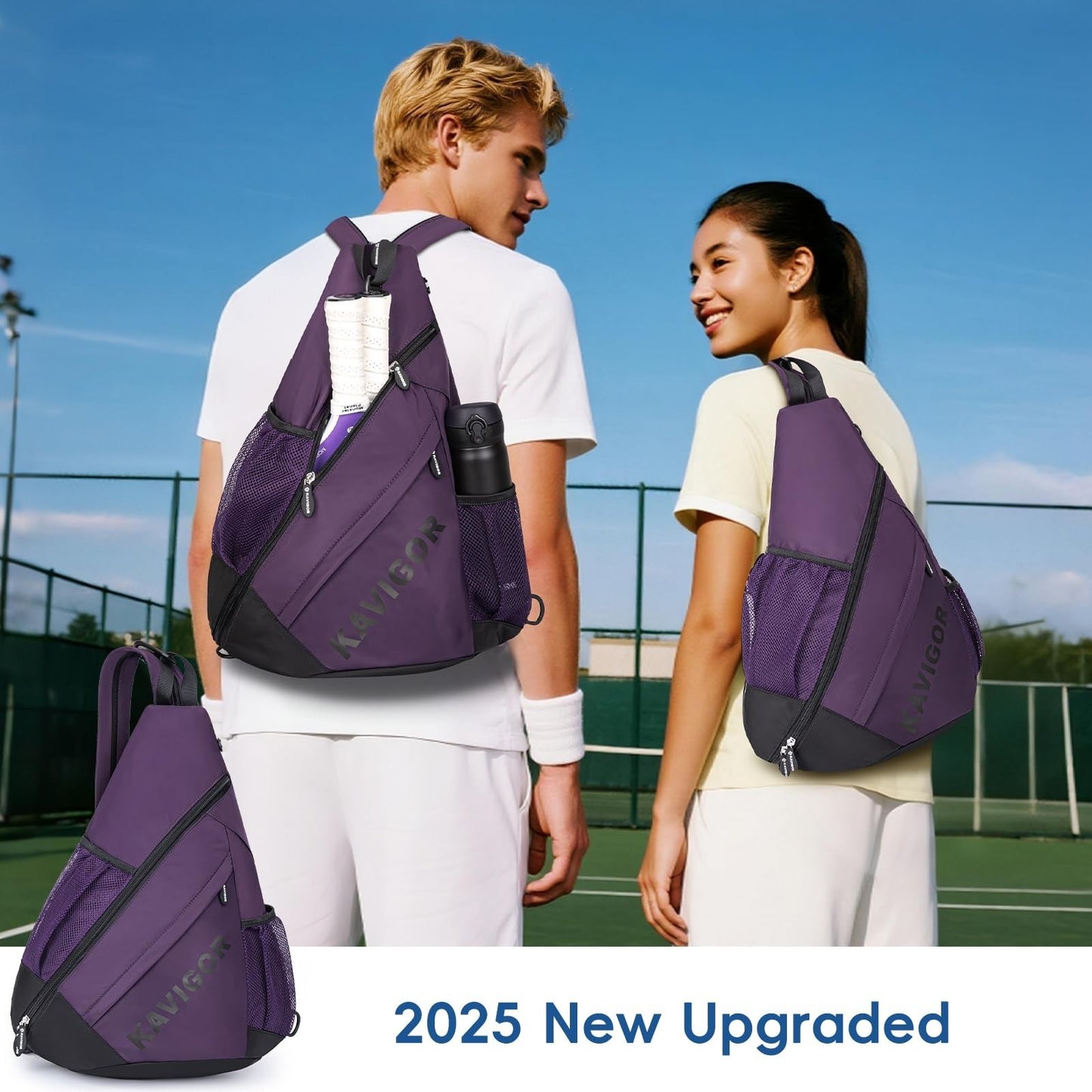 Ultra-Light Pickleball Sling Bag, Convertible Backpack with Wet/Dry Pocket, Fits6