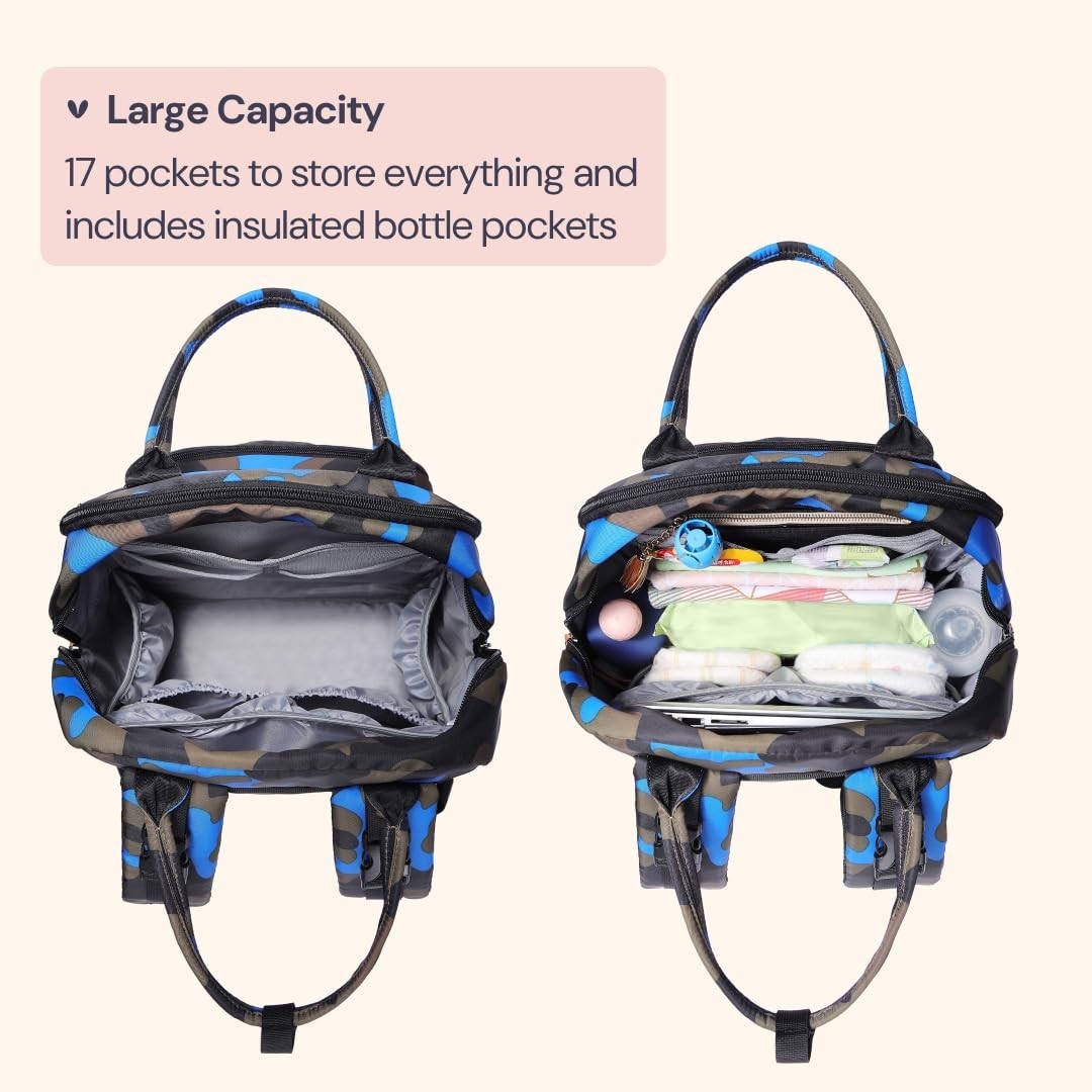 Multi Function Water Resistant Diaper Bag Backpack   Baby Travel Tote, Changing3