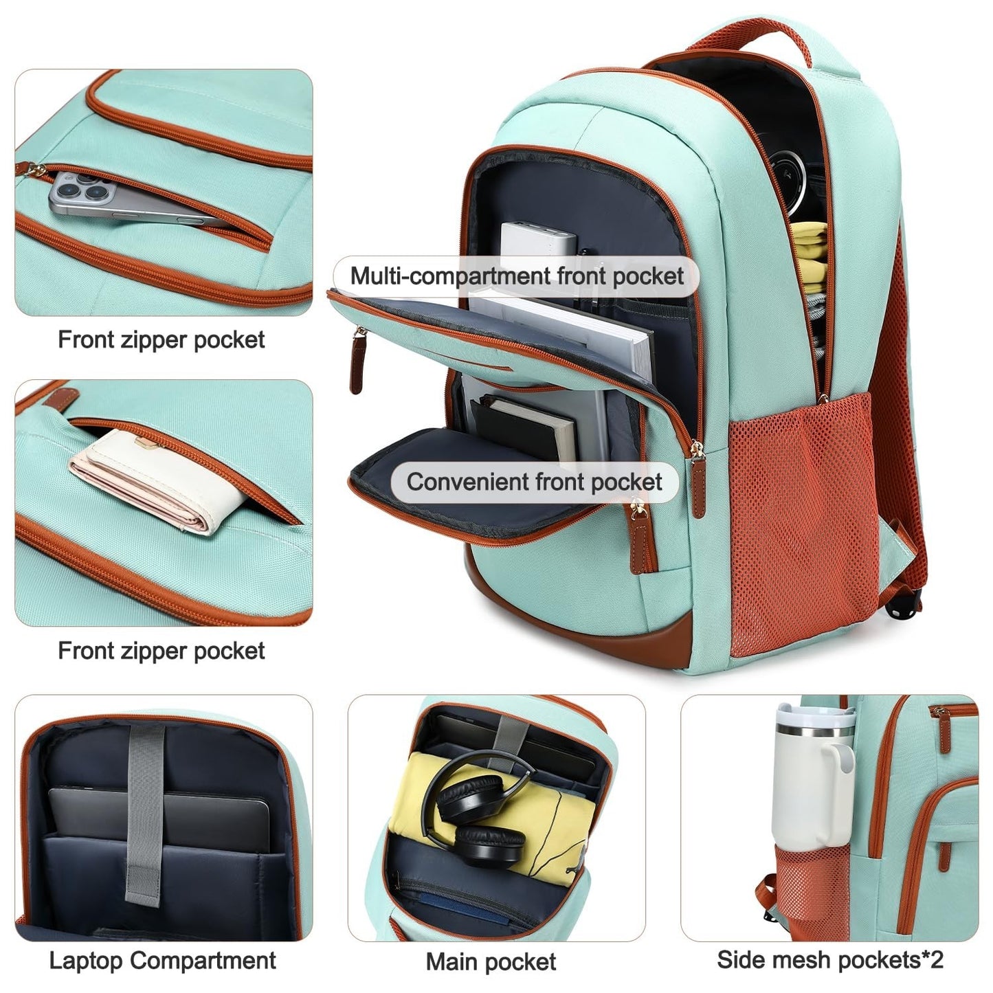40L Travel Backpack for Men & Women, TSA Approved Carry-On, Fits 17" Laptop, Lig4