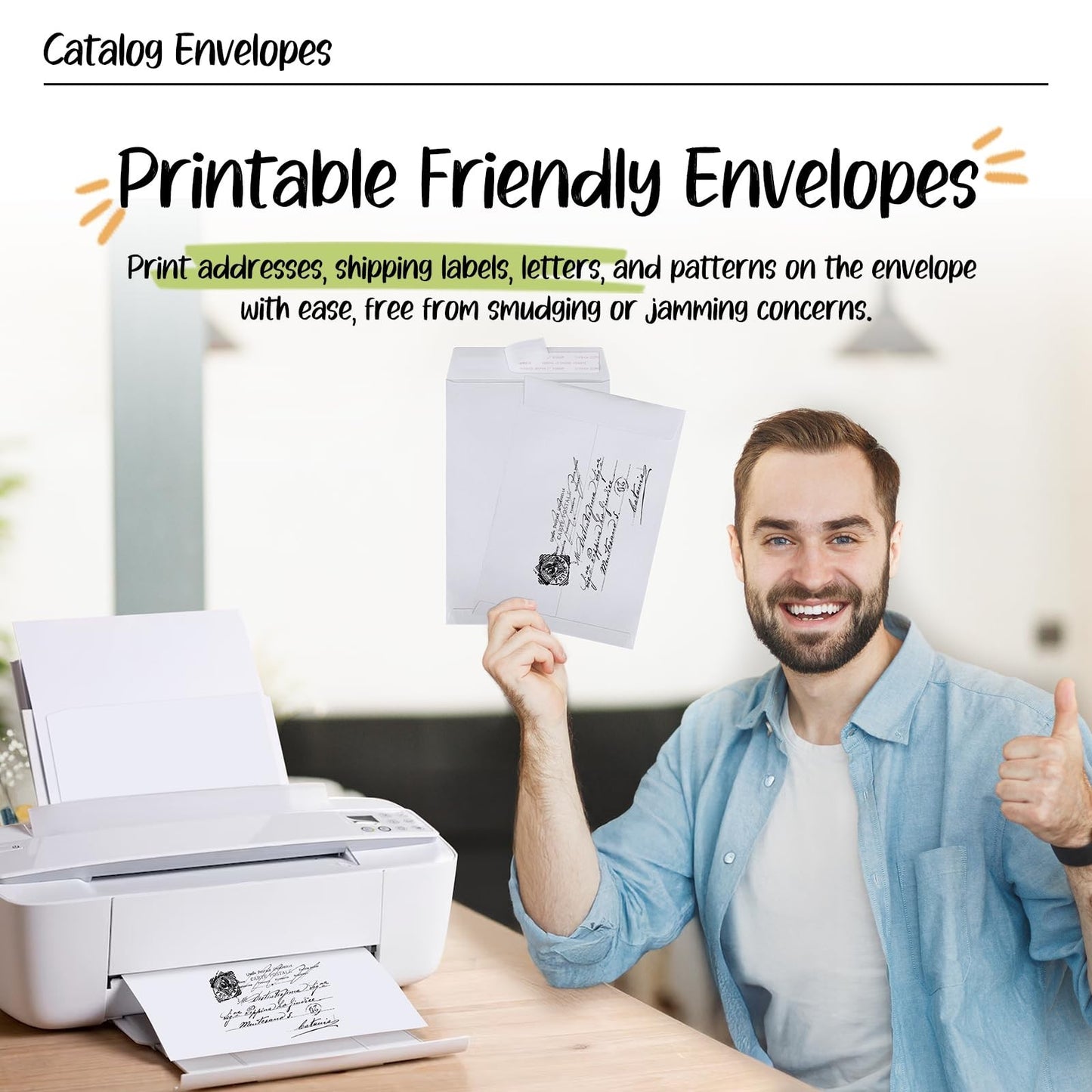 250 Pack White 6x9 Catalog Envelopes | Gummed Seal Open End Mailers for Letters,3