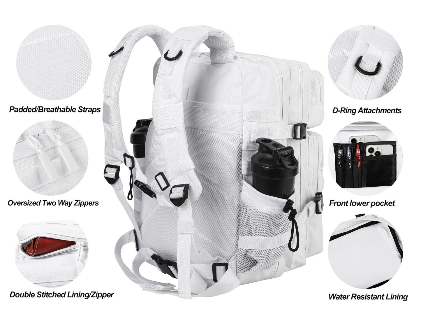Tactical Military Backpack 45L   3 Day Assault Rucksack with Molle System   Unis3