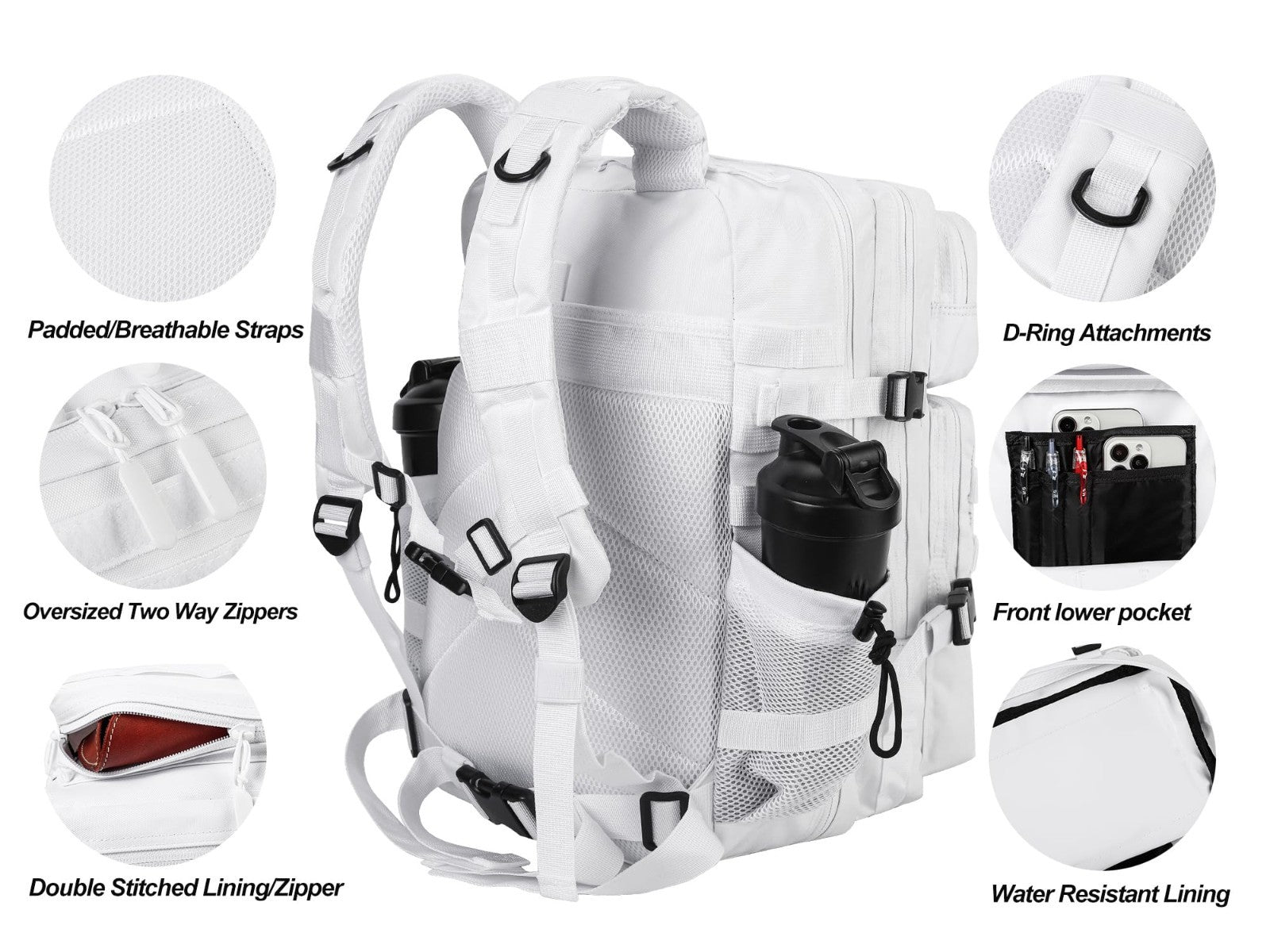 Tactical Military Backpack 45L   3 Day Assault Rucksack with Molle System   Unis3