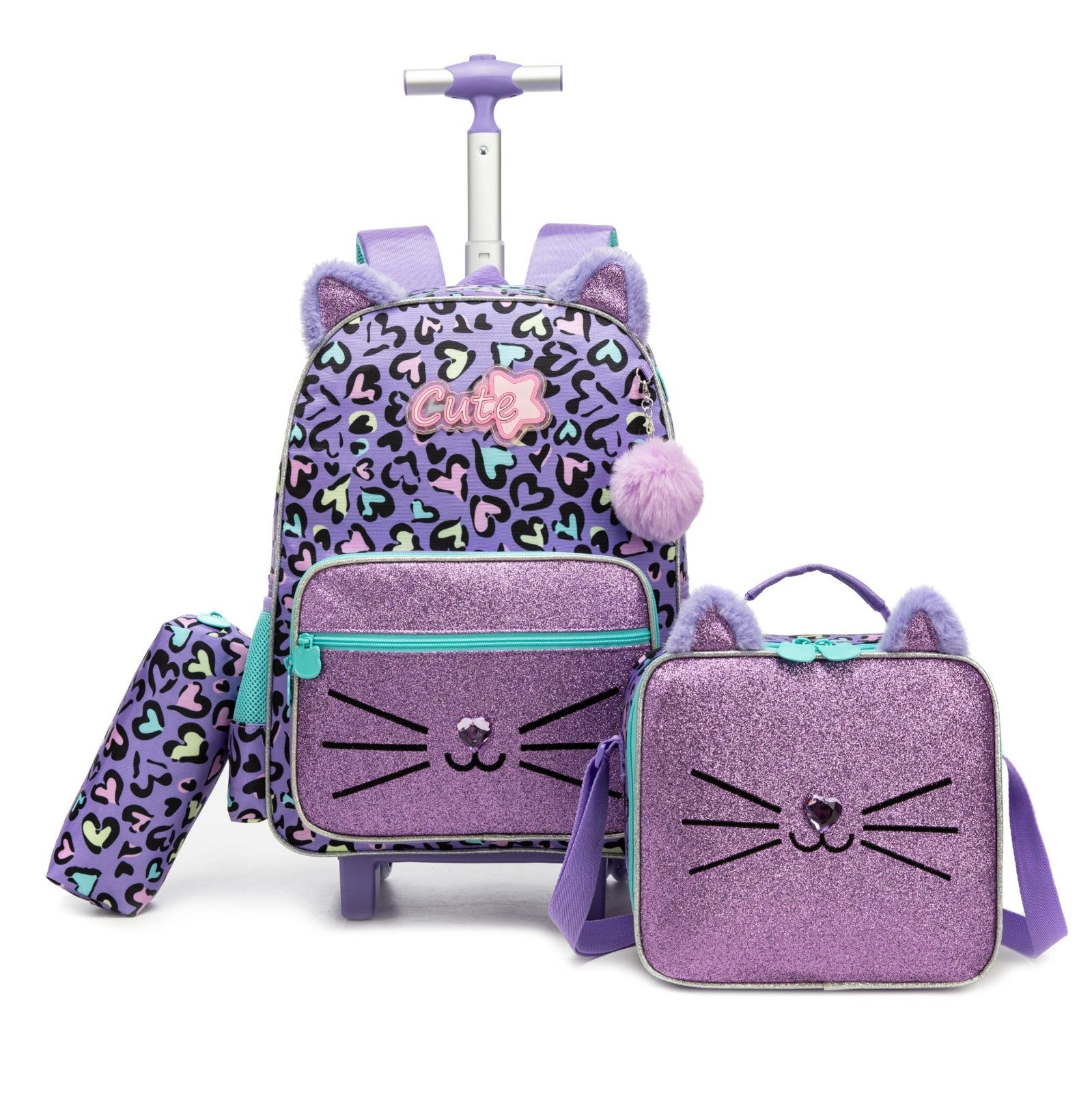 Cute Rolling Backpack for Girls   Wheeled Carry On Bag for Elementary Students1