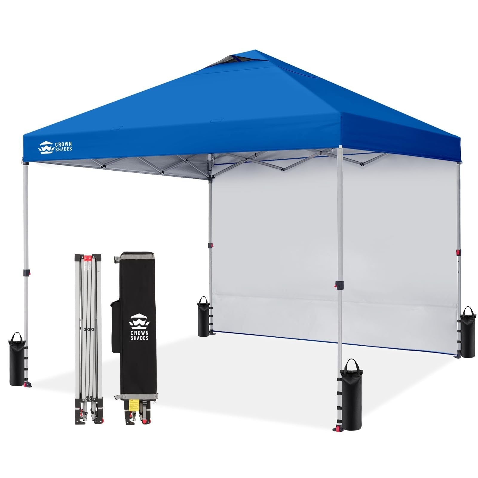12x12 Pop Up Canopy Tent with Side Wall, Easy Setup Outdoor Gazebo, Beach Shade,1