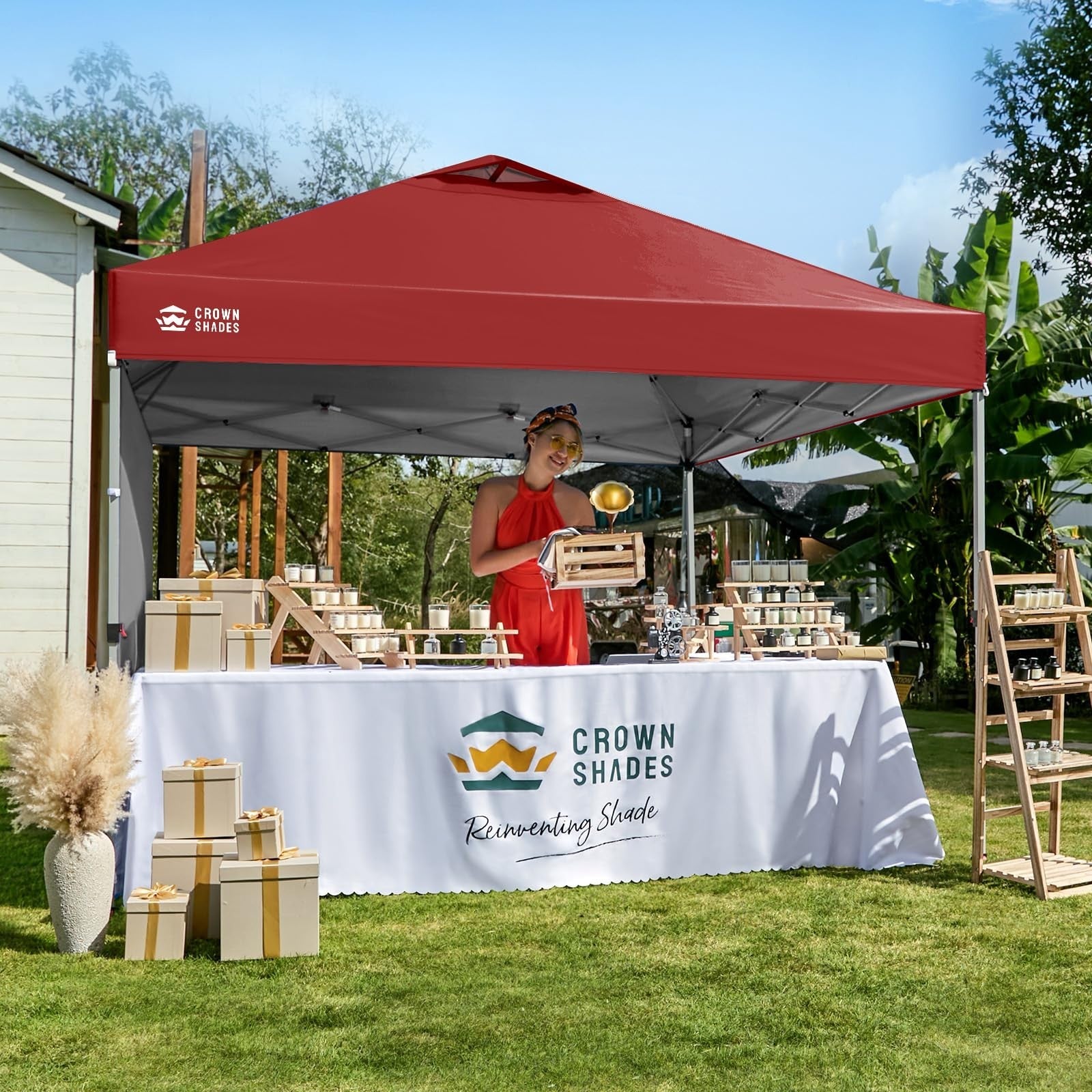 12x12 Pop Up Canopy Tent with Side Wall, Easy Setup Outdoor Gazebo, Sun Shade fo2
