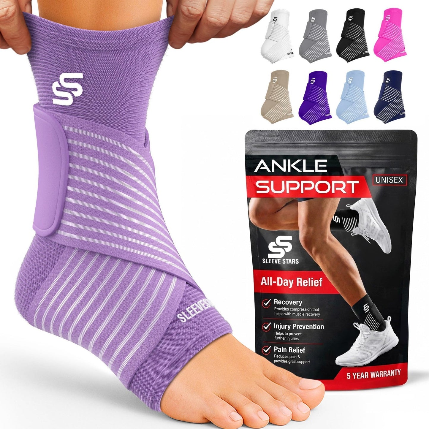 Adjustable Ankle Brace for Sprains & Plantar Fasciitis Relief, Compression Sleev1