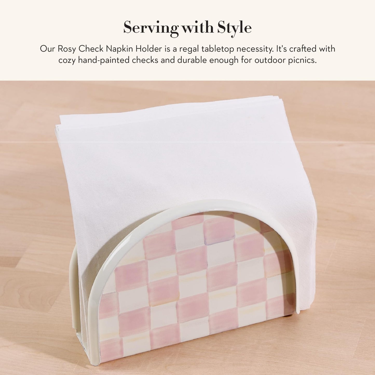 Optimized eBay Title:  "Stylish Pink-and-White Enamel Napkin Holder for Kitchen3