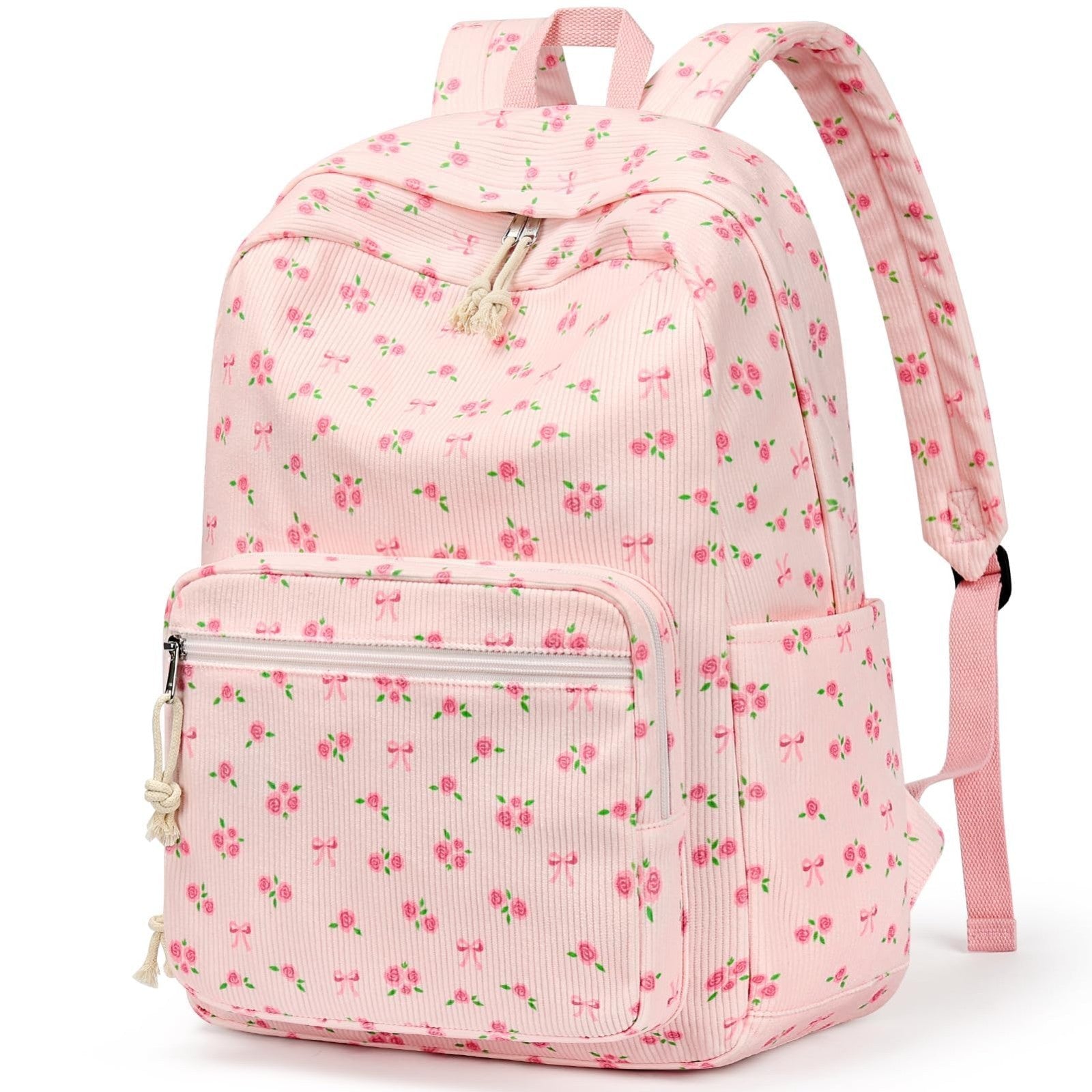 Trendy Corduroy Kids Backpack, Cute School Bag for Girls, Preppy Style Bookbag7