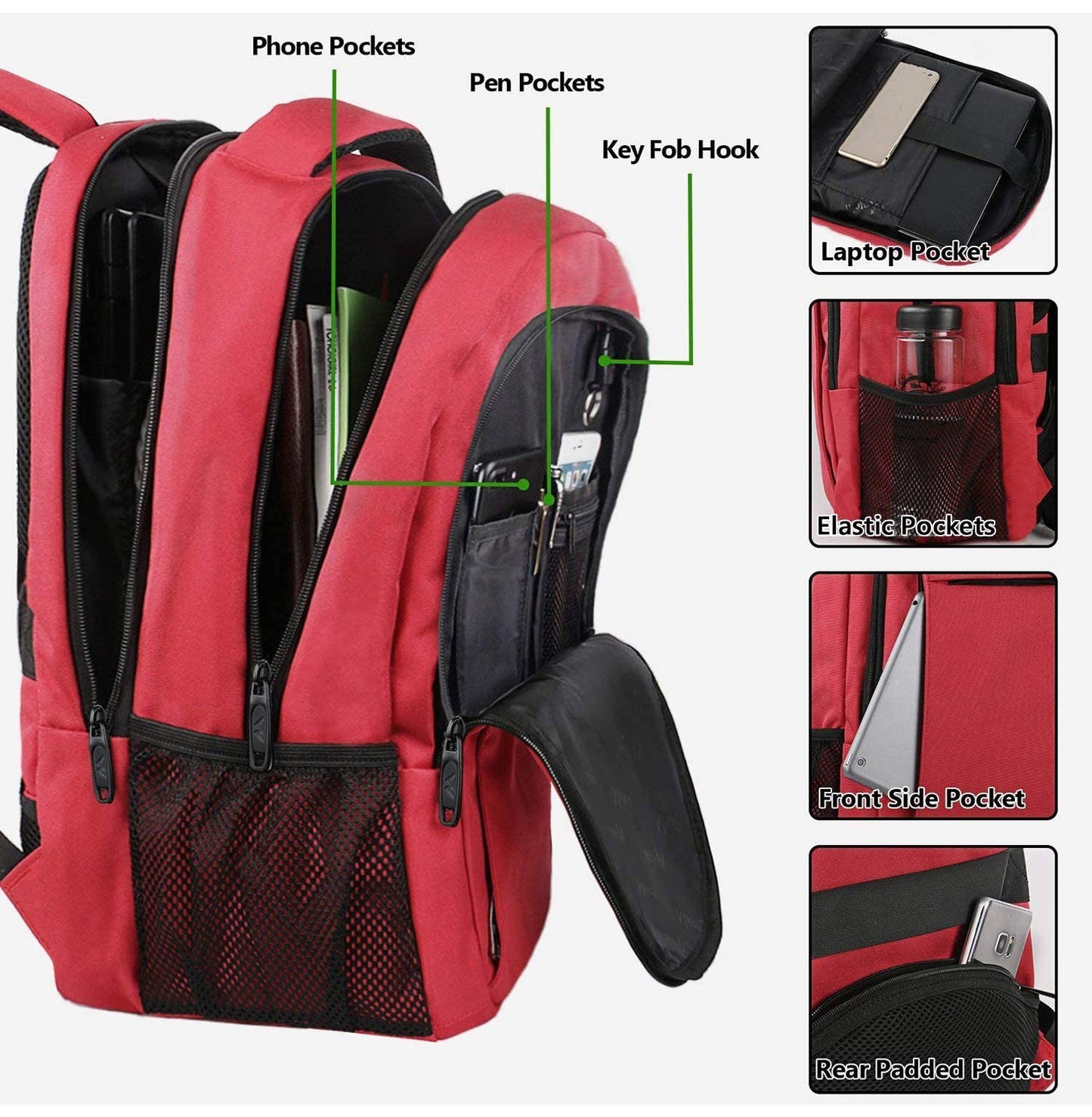 Water Resistant 15.6" Laptop Backpack for Women, Stylish College Bag, Travel Rea2
