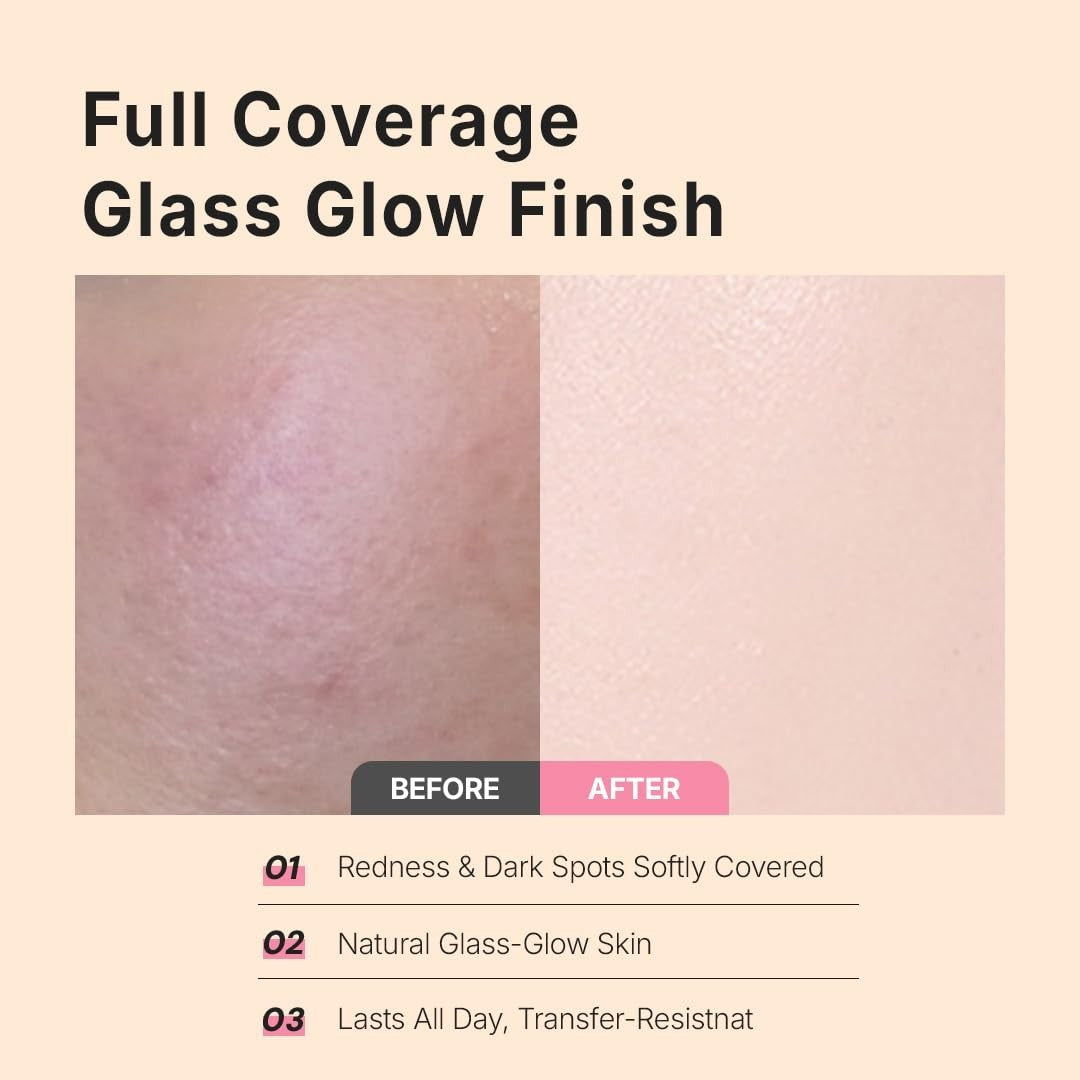Long Lasting Full Coverage Cushion Foundation - Glass Glow Finish, Korean Makeup6
