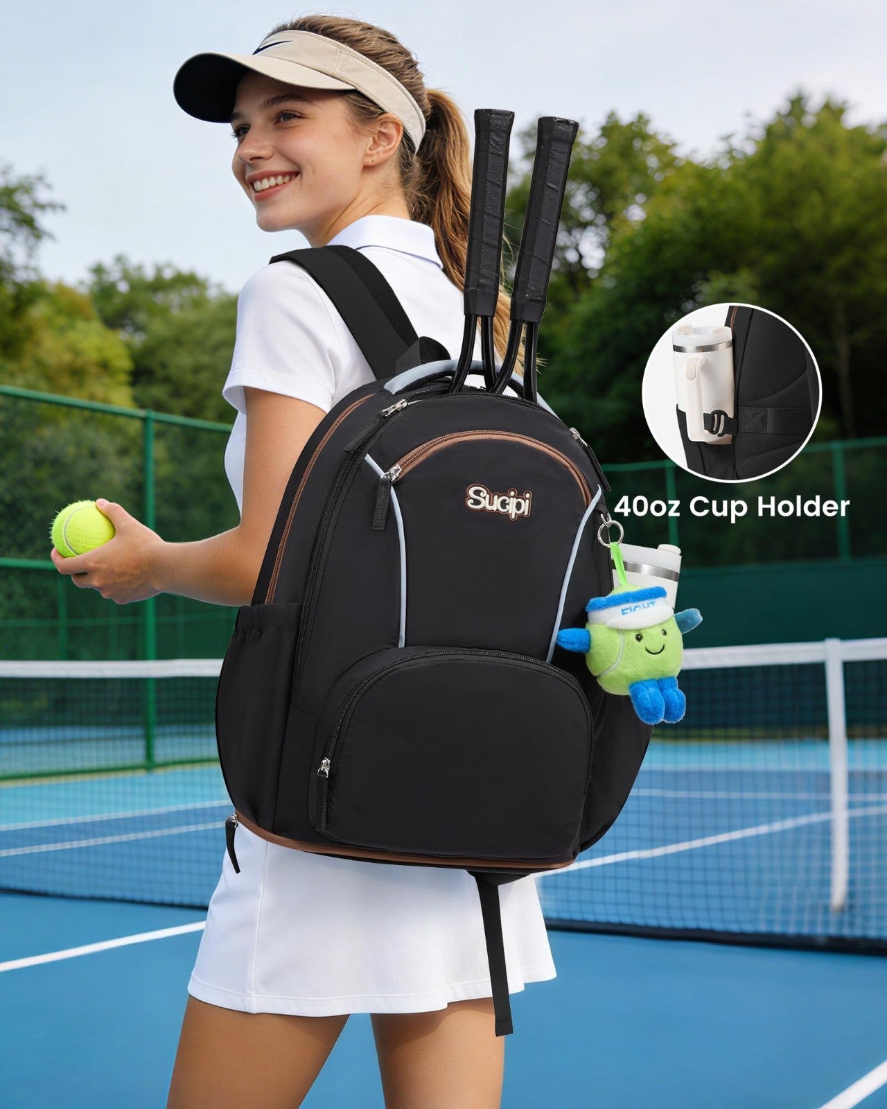 Optimized eBay Title: "Large Tennis Backpack for Women - Holds 2 Rackets, Vent1