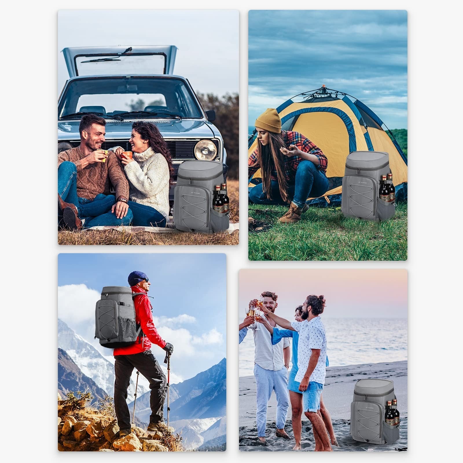 Insulated Cooler Backpack - 35/50 Can Soft Lunch Bag for Camping, Hiking, Beach8