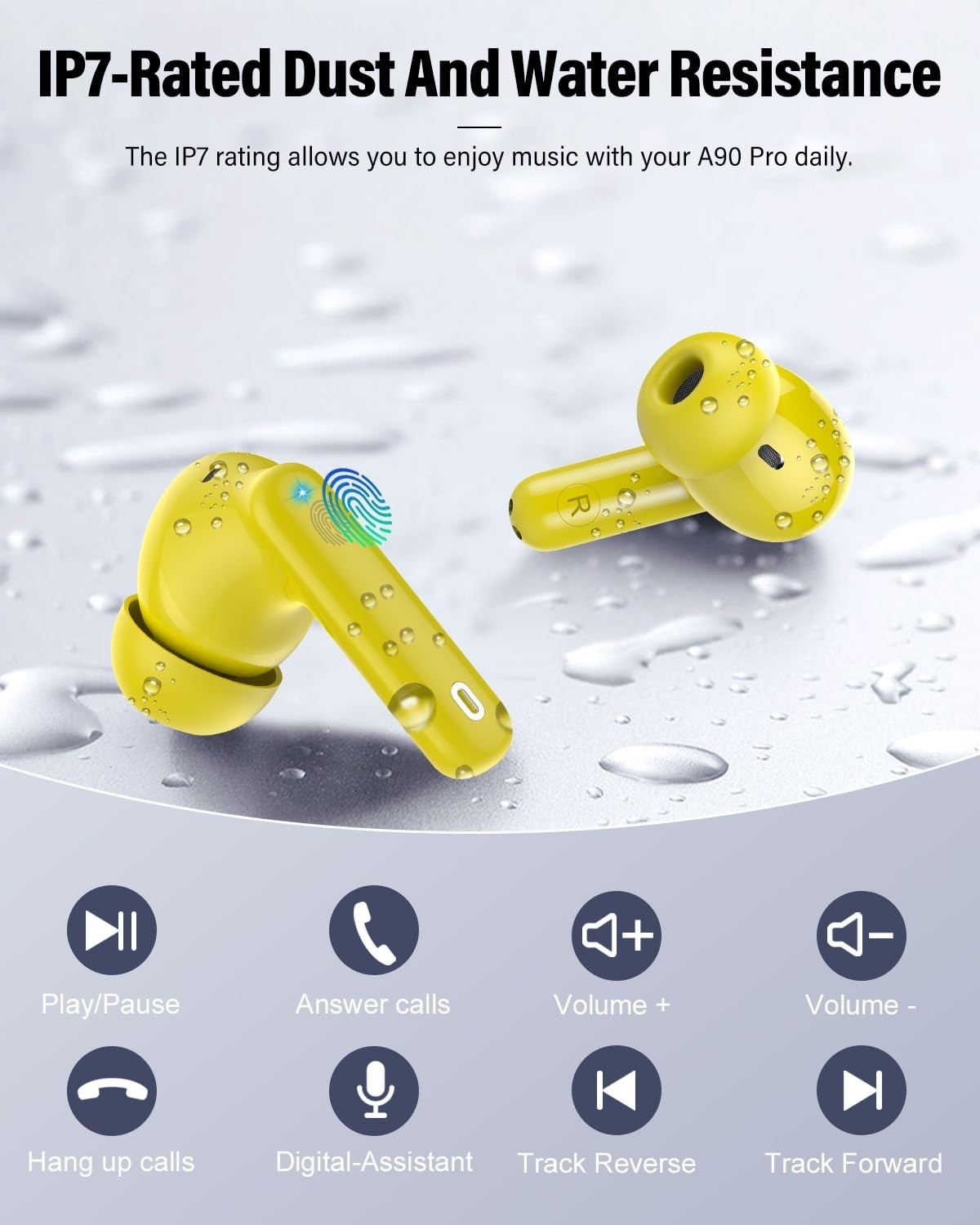 Wireless Bluetooth 5.4 Earbuds, Noise Cancelling, IP7 Waterproof, 36H Playtime,6