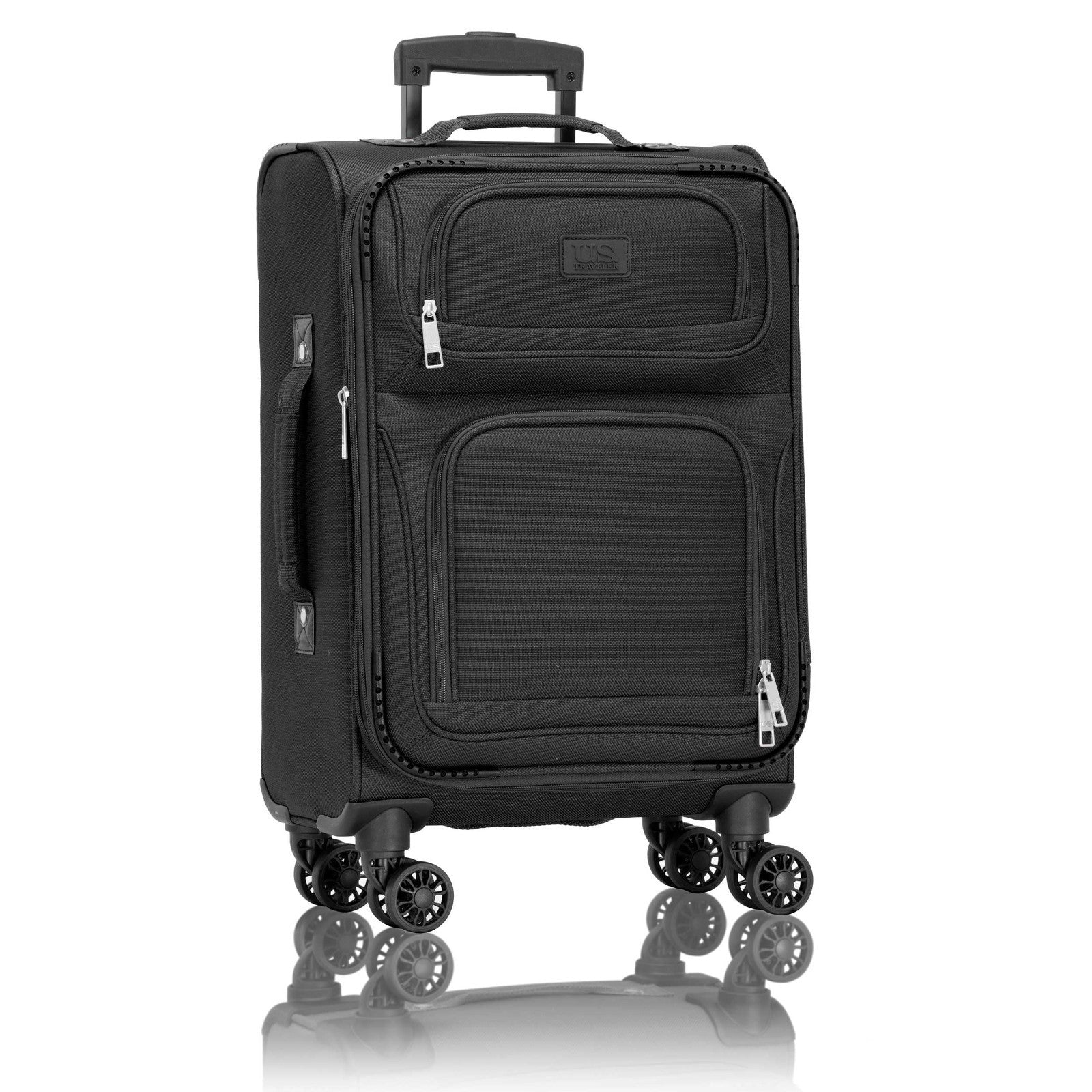 Lightweight Softside Rolling Carry-On Suitcase, 4-Wheel Travel Luggage, Black1