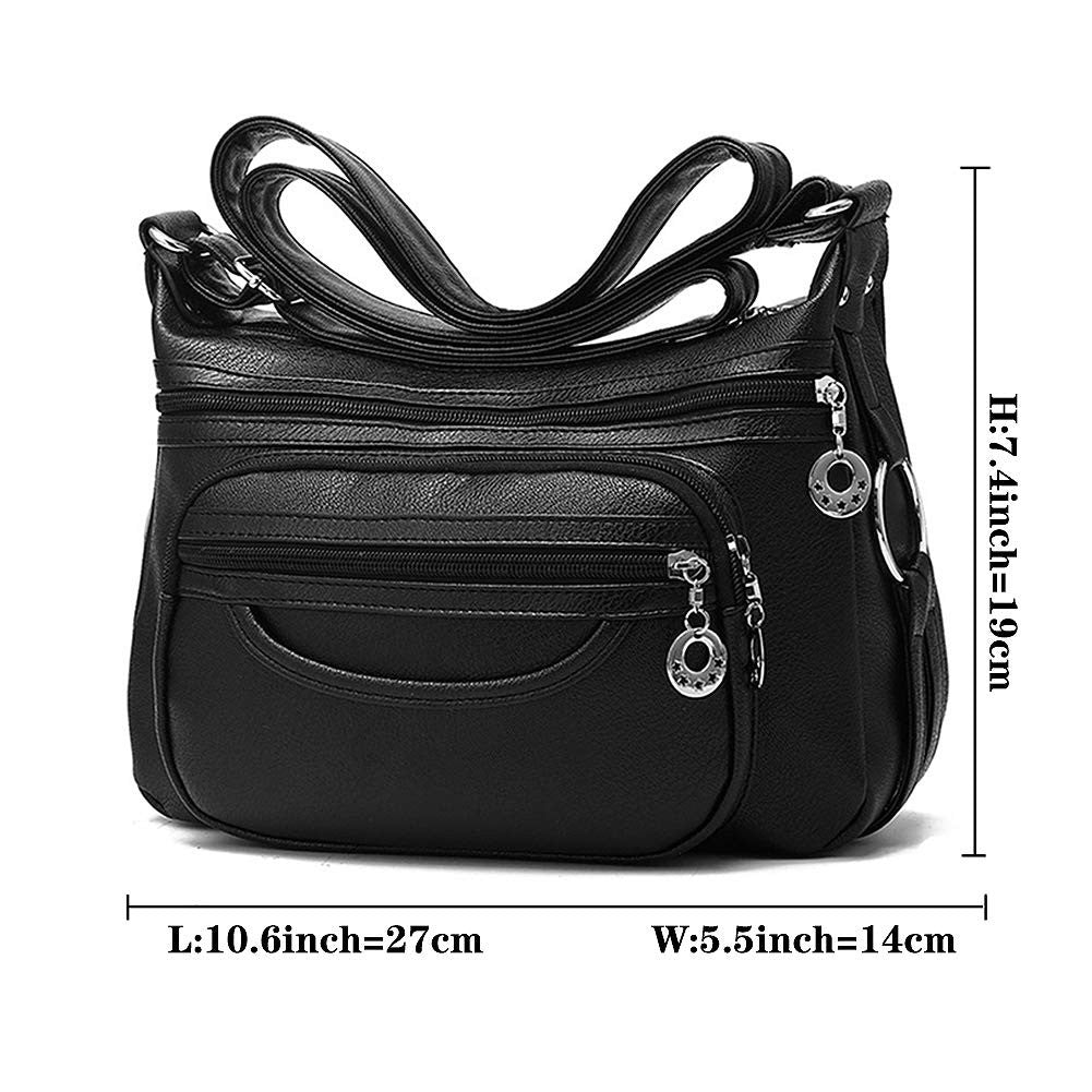 Lightweight Leather Crossbody Bag for Women   Stylish Handbag with Pockets6