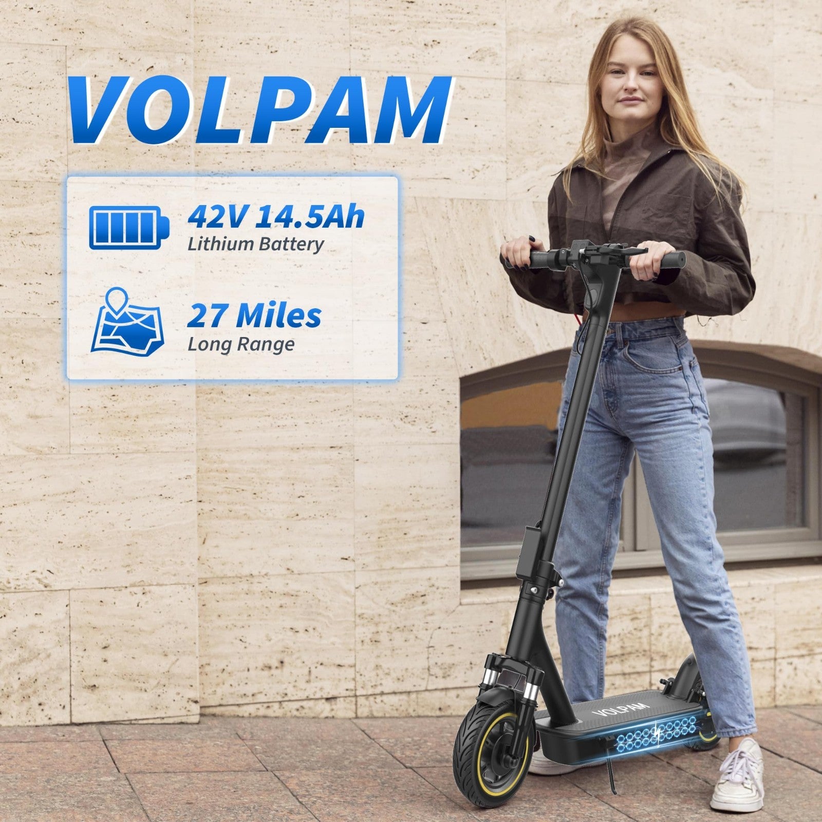 Powerful Electric Scooter 350W/500W Motor, 19MPH Speed, 21-28 Miles Range, Foldi4