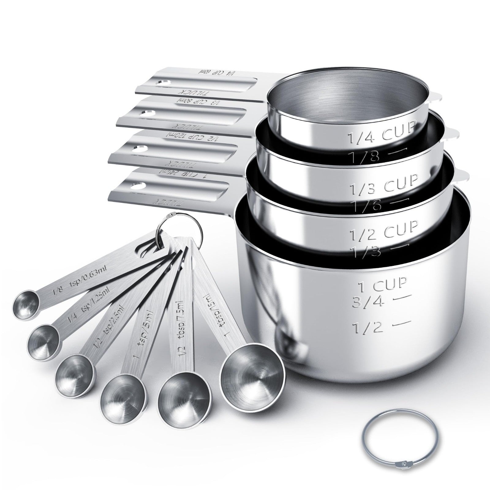 Stainless Steel Measuring Cups & Spoons Set   Nesting Kitchen Gadgets for Baking1