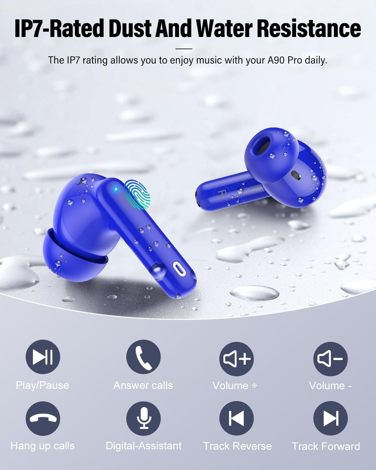 Wireless Bluetooth 5.4 Earbuds, Noise Cancelling, IP7 Waterproof, 36H Playtime,7