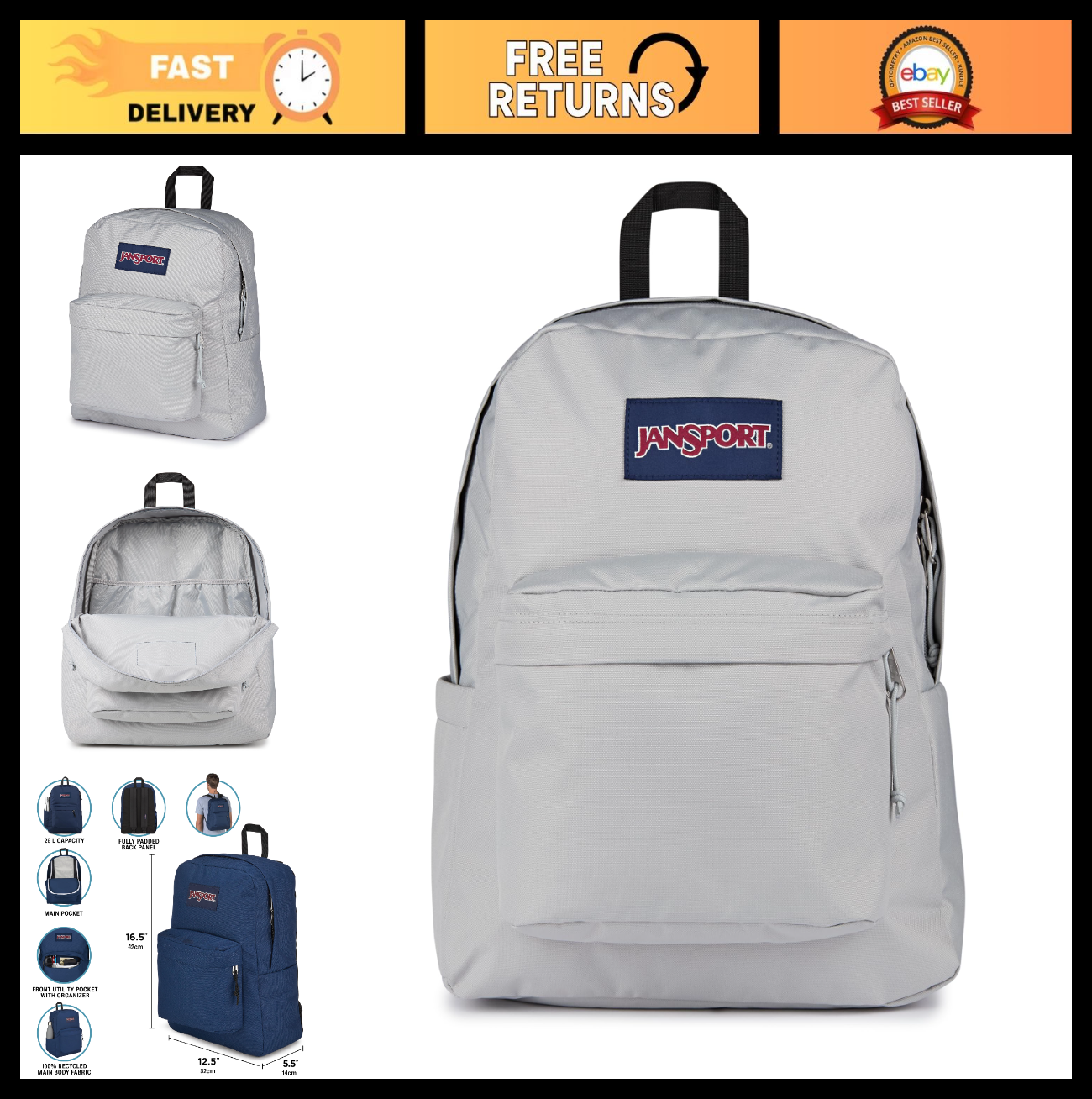 Durable Lightweight Backpack for School, Travel, Hiking   Multiple Colors Availa0