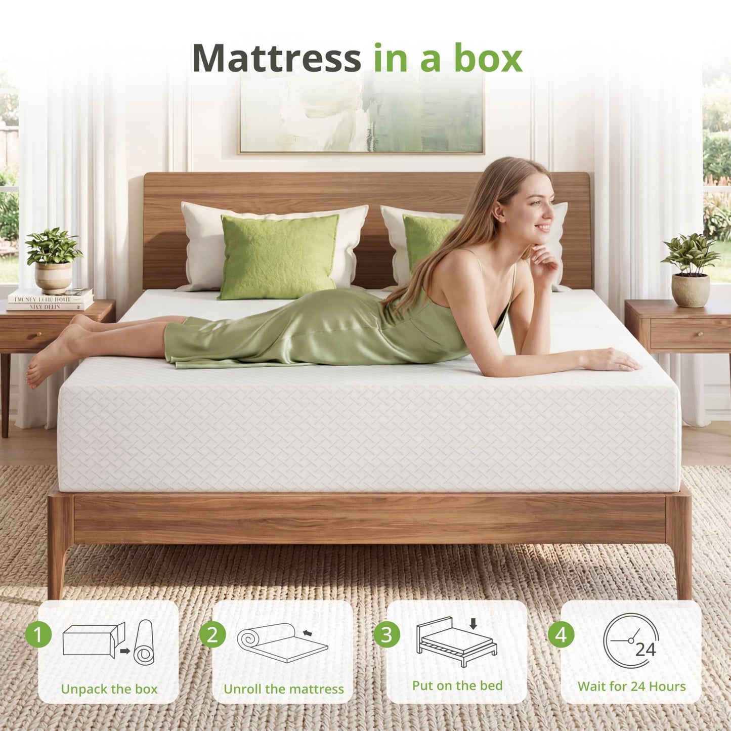5 Inch Twin XL Memory Foam Mattress   Cooling Gel, Medium Firm, Pressure Relief,6