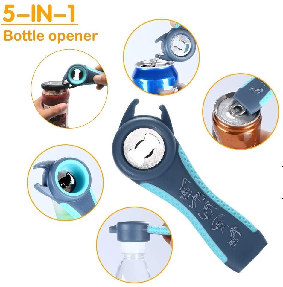 5 in 1 Jar Opener for Seniors & Arthritis   Adjustable Lid & Bottle Opener, Non 6