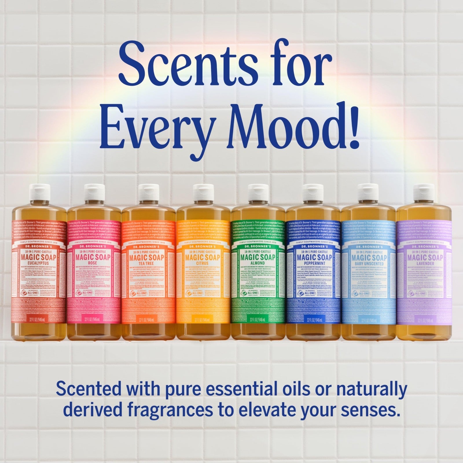 Peppermint Liquid Soap 8 oz - 18-in-1 Multi-Purpose Body Wash, Shampoo, Hand Soa6