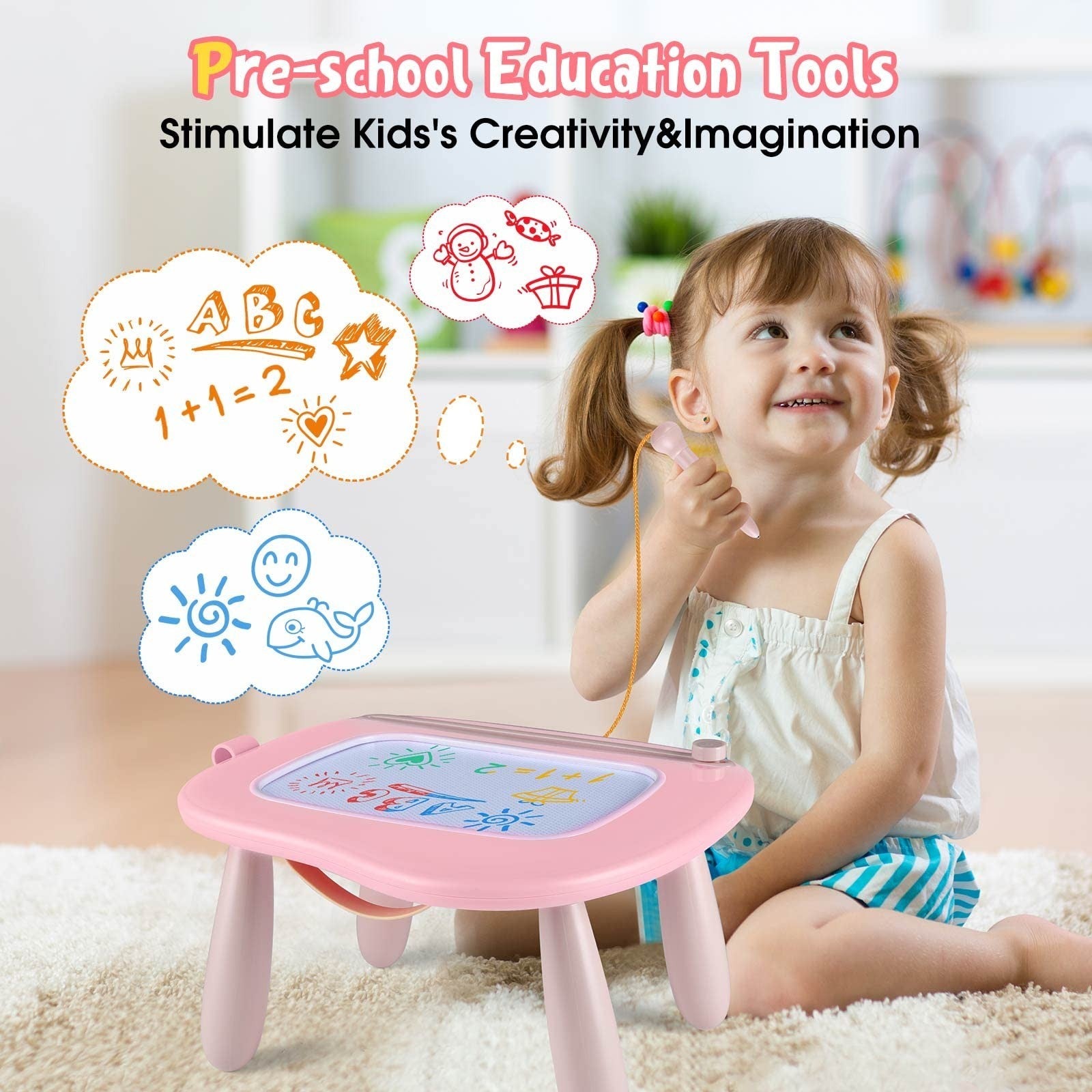 Magnetic Drawing Board for Kids - Portable Doodle Pad, Educational Toy for Ages6