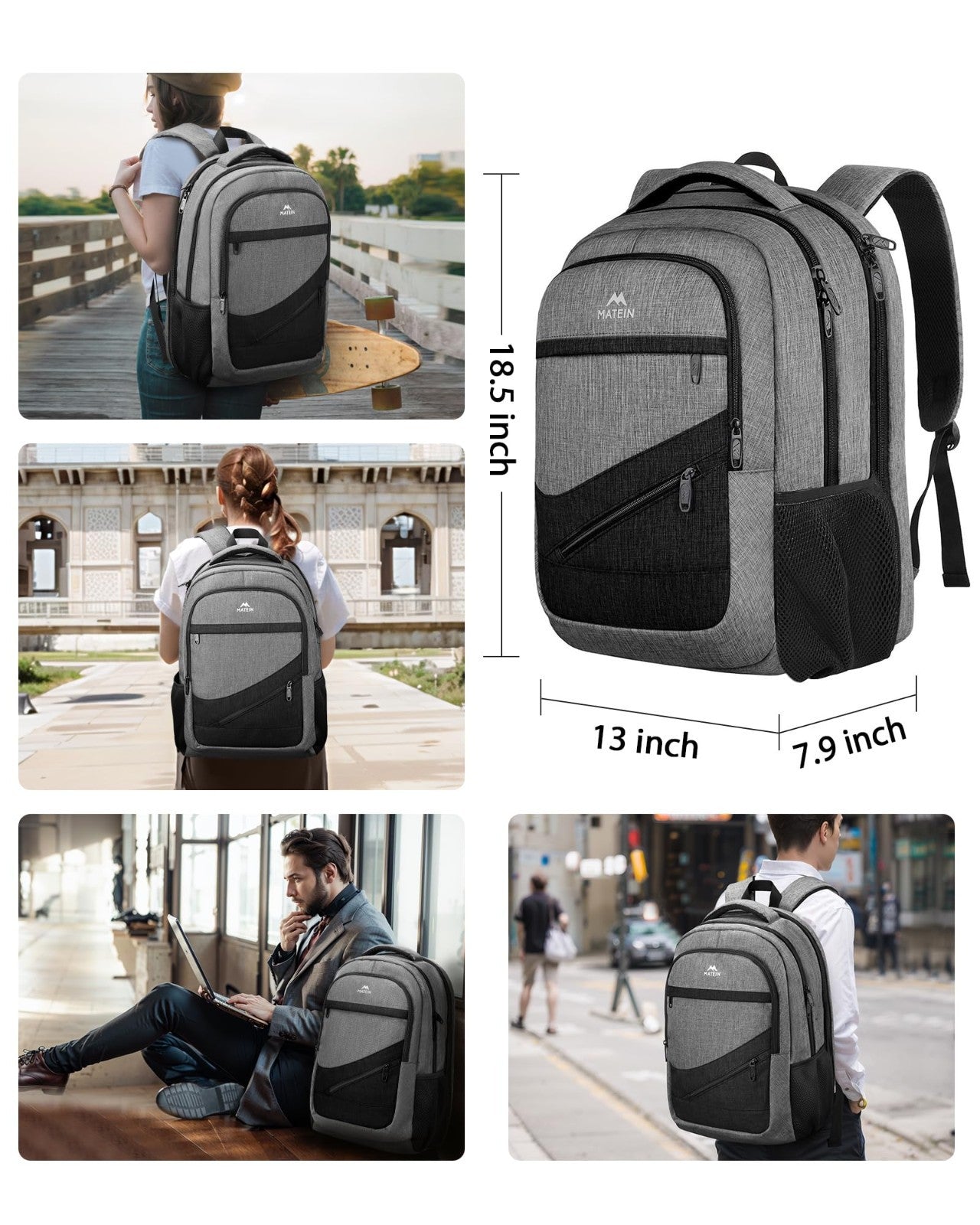 Spacious Laptop Backpack for Work & Travel, TSA Friendly Carry On Bag for Men6