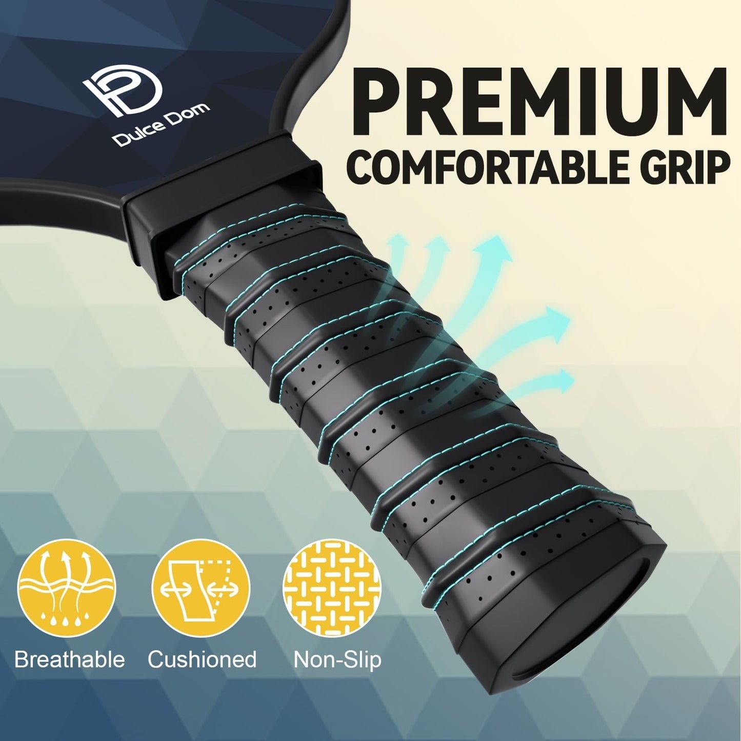 Pickleball Paddles Set of 2/4 - USAPA Approved Fiberglass Graphite Rackets & Bag4