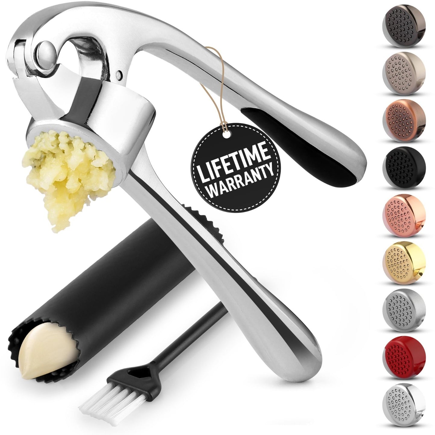 Premium Garlic Press Set   Rust Proof Mincer Tool, Easy Squeeze, Ergonomic Handl1