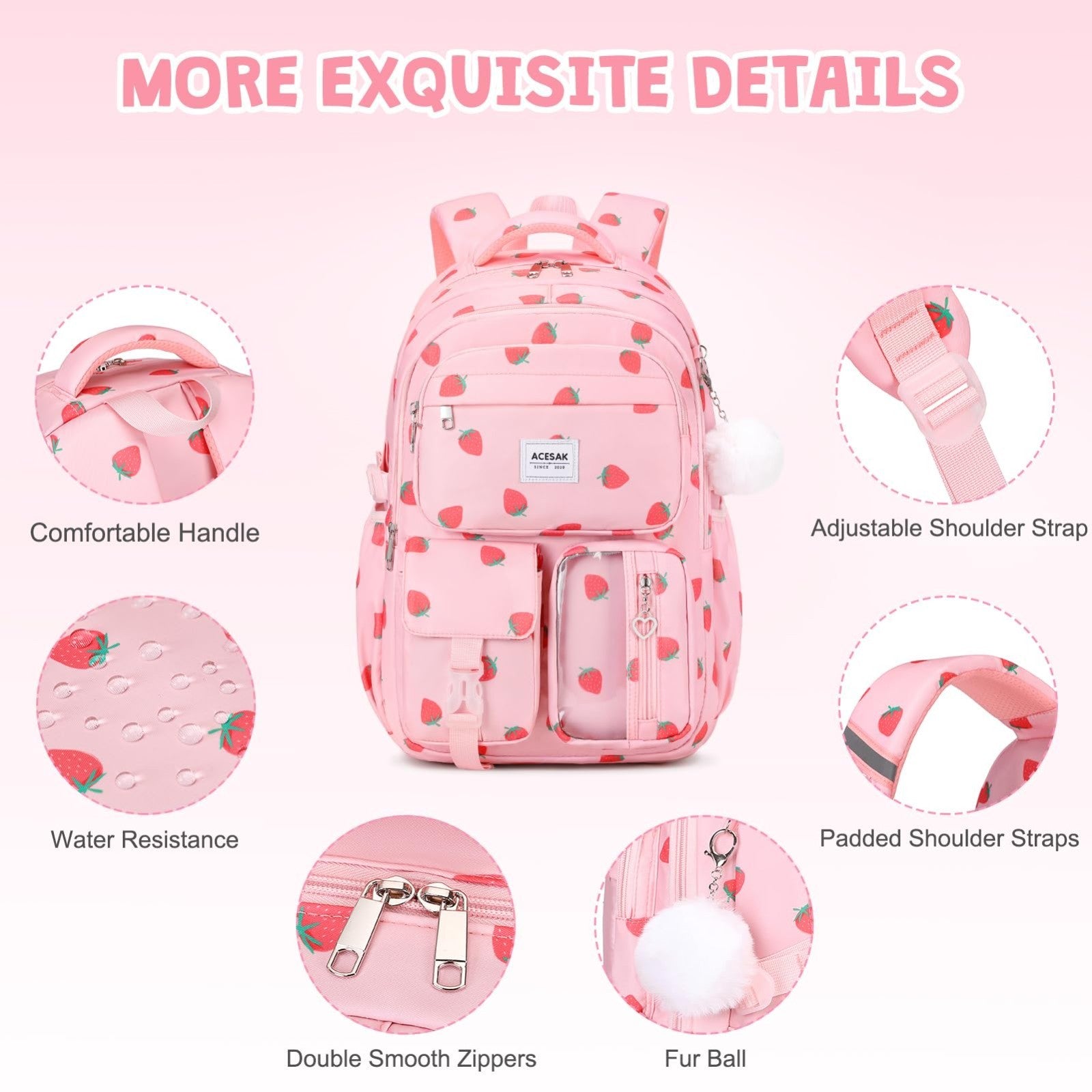 Stylish Girls Backpack Set with Tote, Crossbody Bag, Lunch Bag & Pencil Pouch  4