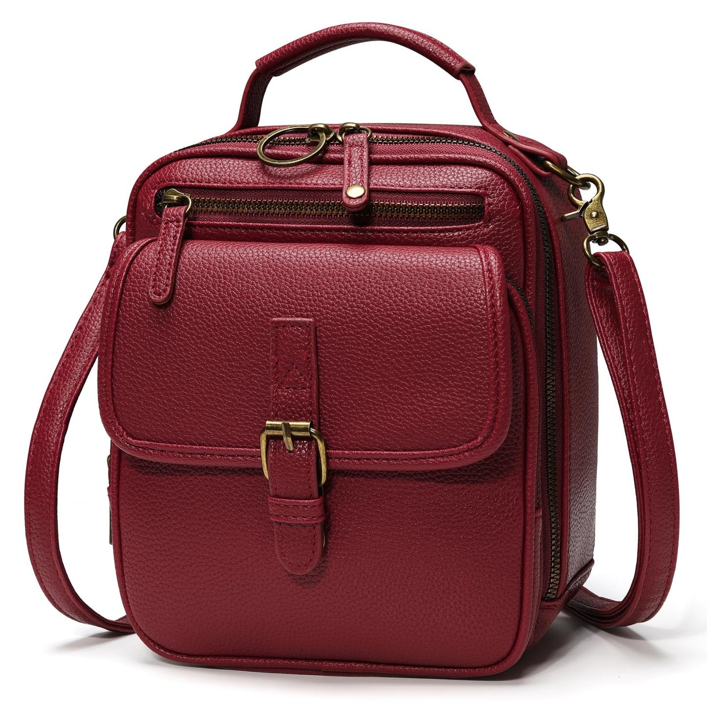Vegan Leather Crossbody Bags for Women - Vintage Anti-Theft Messenger Purses wit8