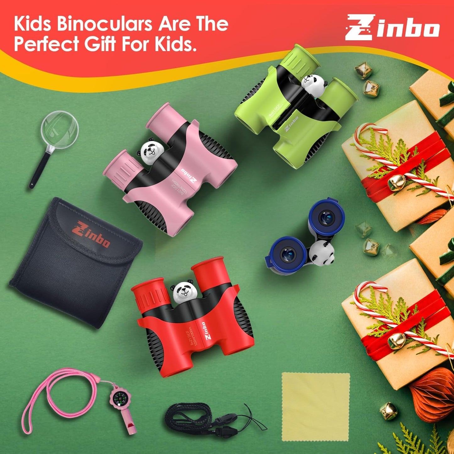 Kids Binoculars 8x21 High Resolution Optics with Magnifying Glass & Compass   Ou13
