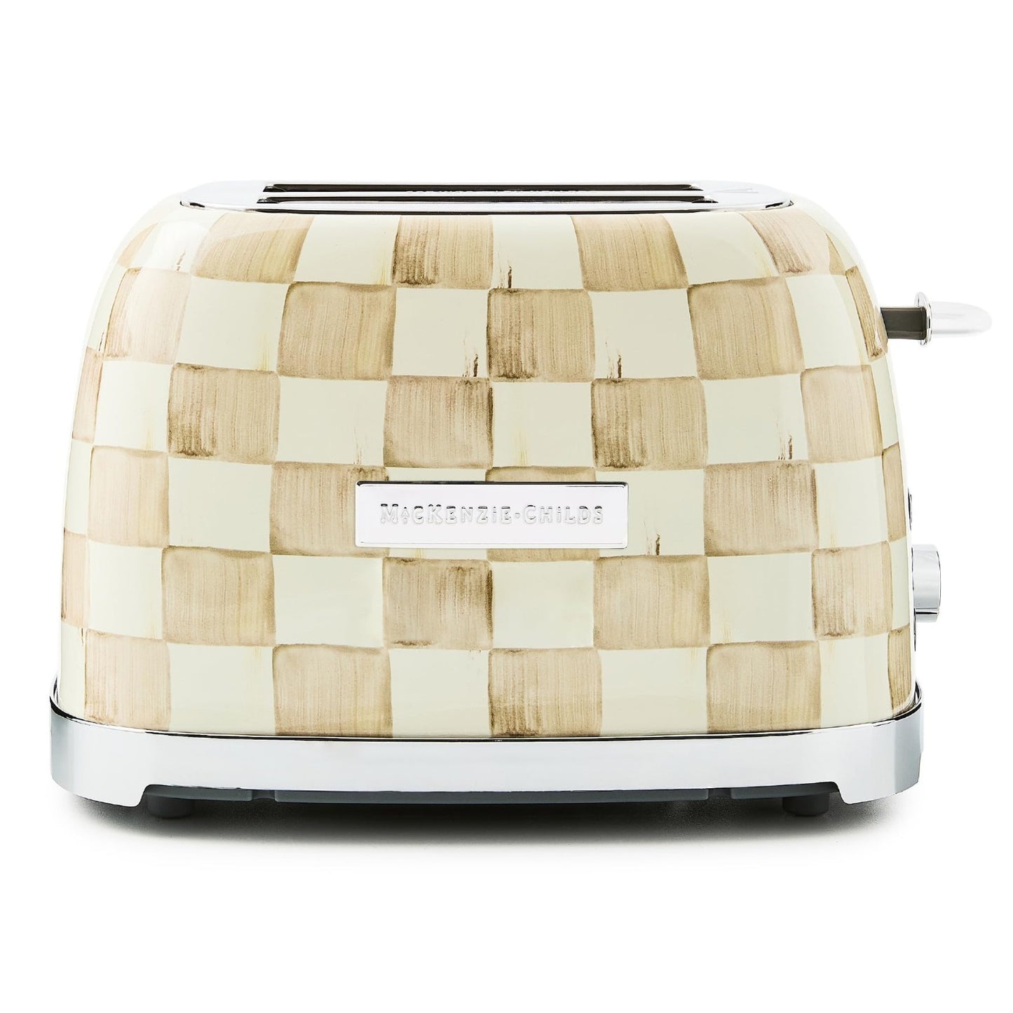 Decorative 2-Slice Toaster for Kitchen, Brown & White Mocha Check Design1