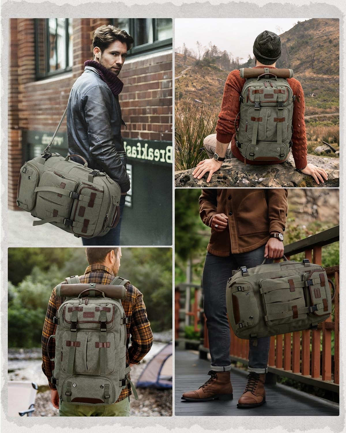 40L Convertible Laptop Backpack, Airline Approved, Stylish Green, Versatile Trav6