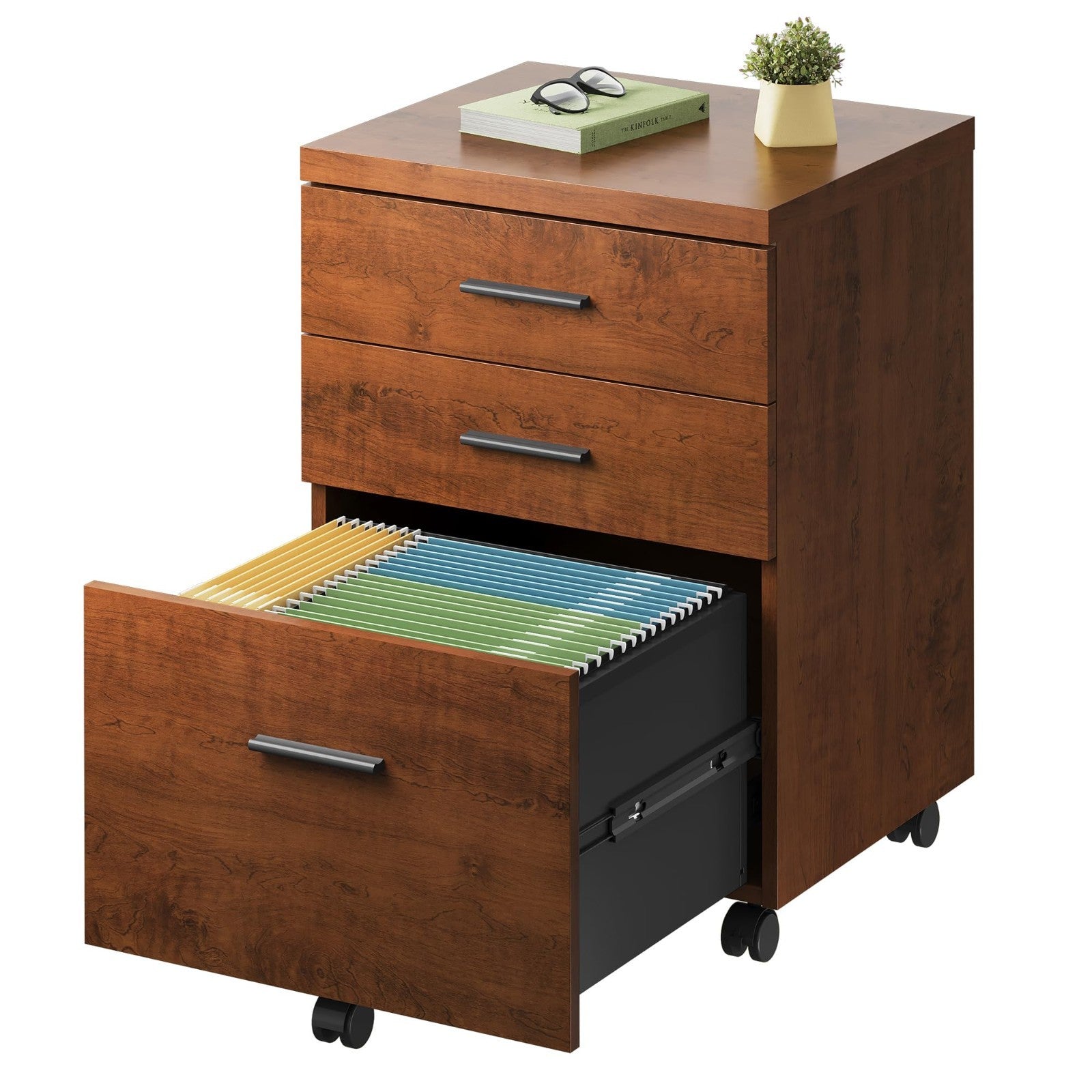 3 Drawer File Cabinet for Home Office   Wood Under Desk Storage, Rolling Printer1
