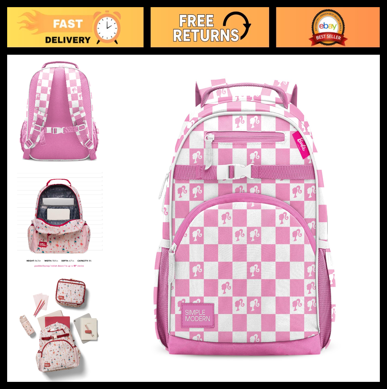 Kids Backpack for School, 18L, Lightweight, Durable, Unisex, Perfect for Girls &0