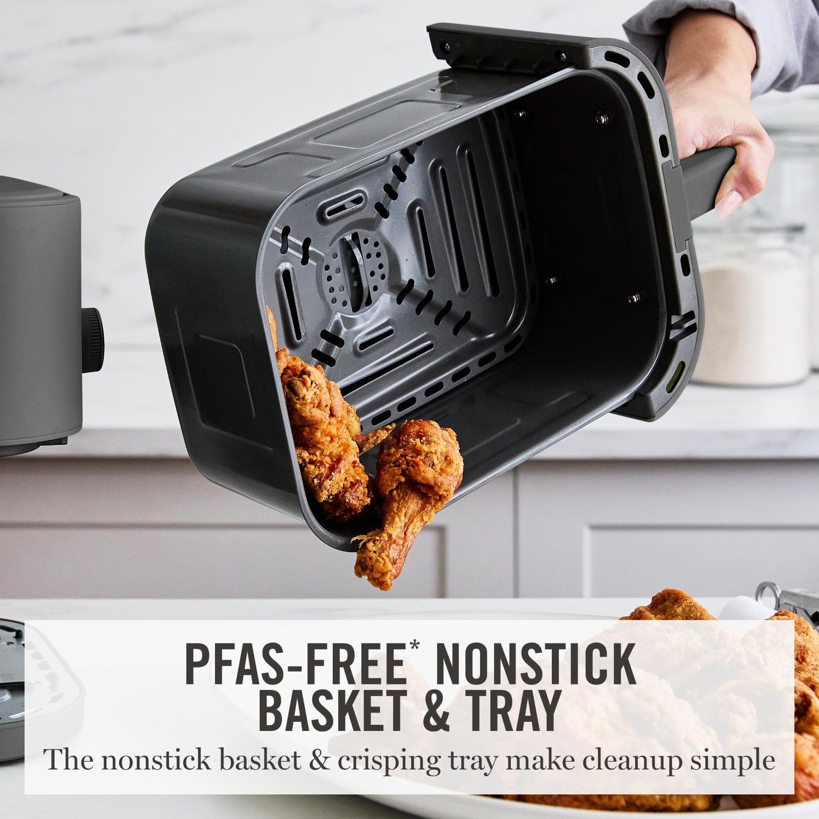 6QT 6-in-1 Air Fryer - Bake, Broil, Roast, Dehydrate, Reheat, Non-Stick Basket,8