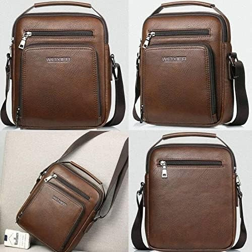Vintage Leather Messenger Bag Crossbody Shoulder Bag Zipper Buckle Vintage Tote4