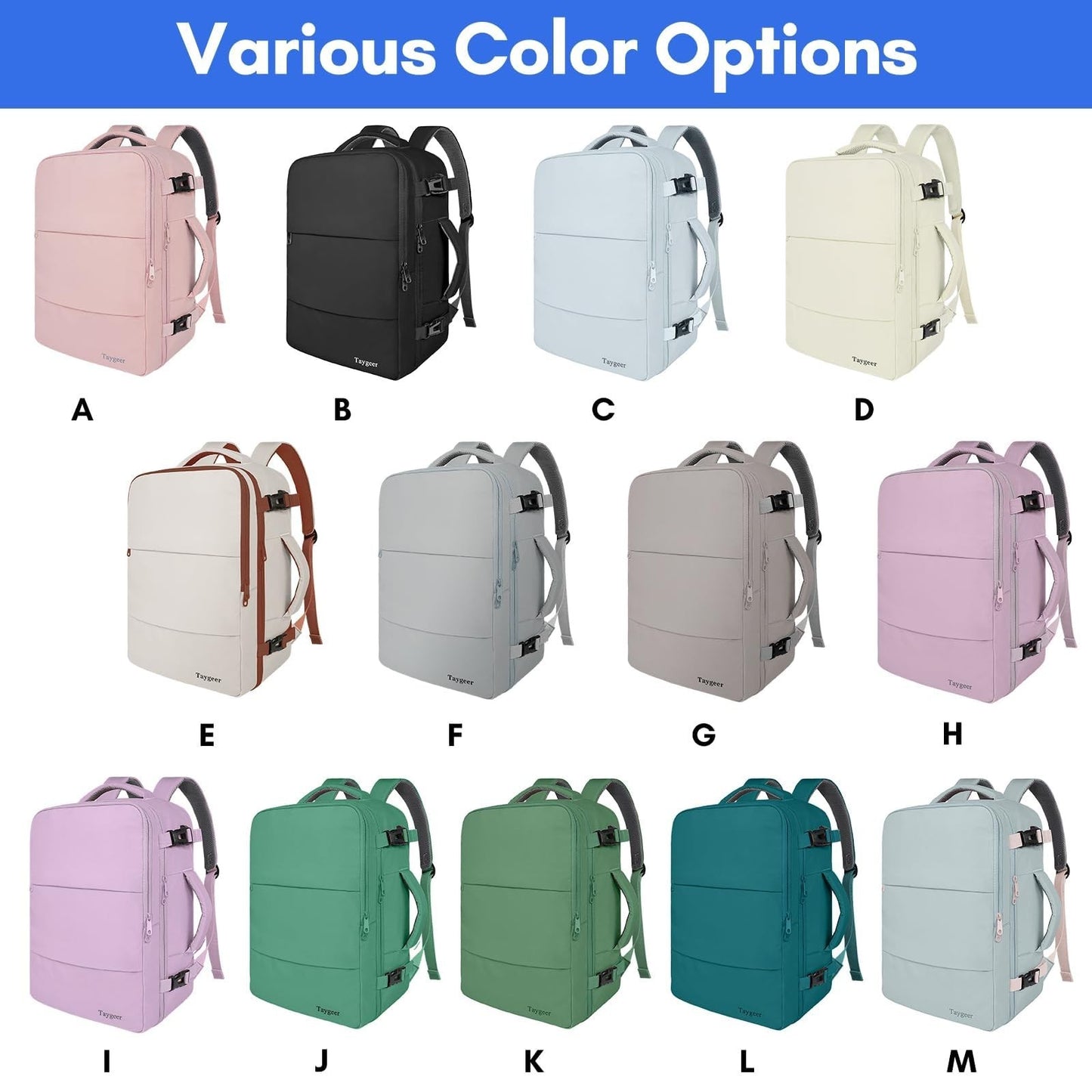 35L Travel Backpack for Women, Airline Approved Carry On Bag, Cute Underseat Day2