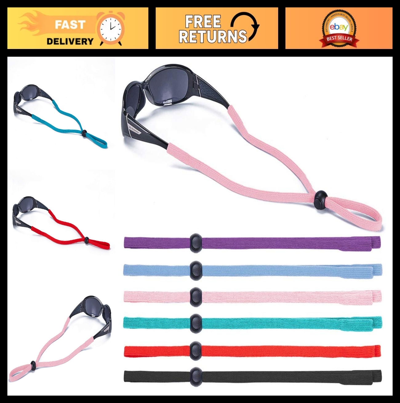 Universal Eyeglass Lanyard - 6-Pack Eyewear Retainer Cord for Reading, Sports &0