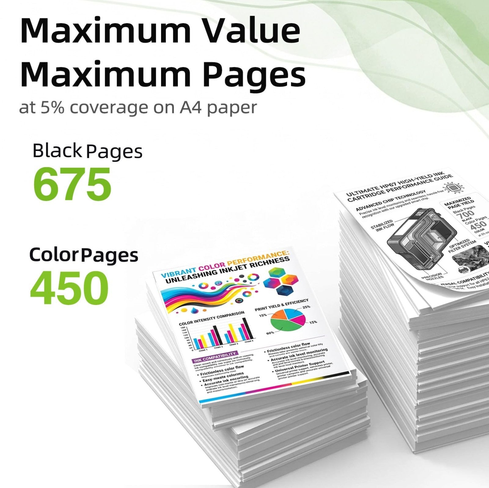 High-Yield 63XL Ink Cartridge Combo Pack - Black & Color for Envy, Officejet, De3