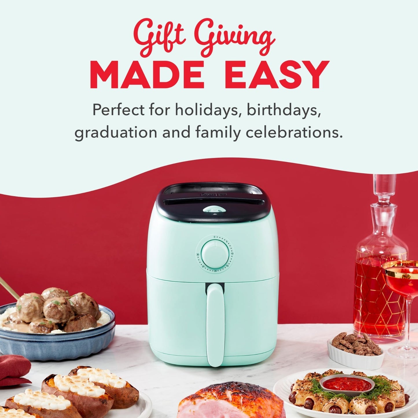Compact Air Fryer with Adjustable Temperature - Nonstick Basket, 2.6 Quart, Auto8