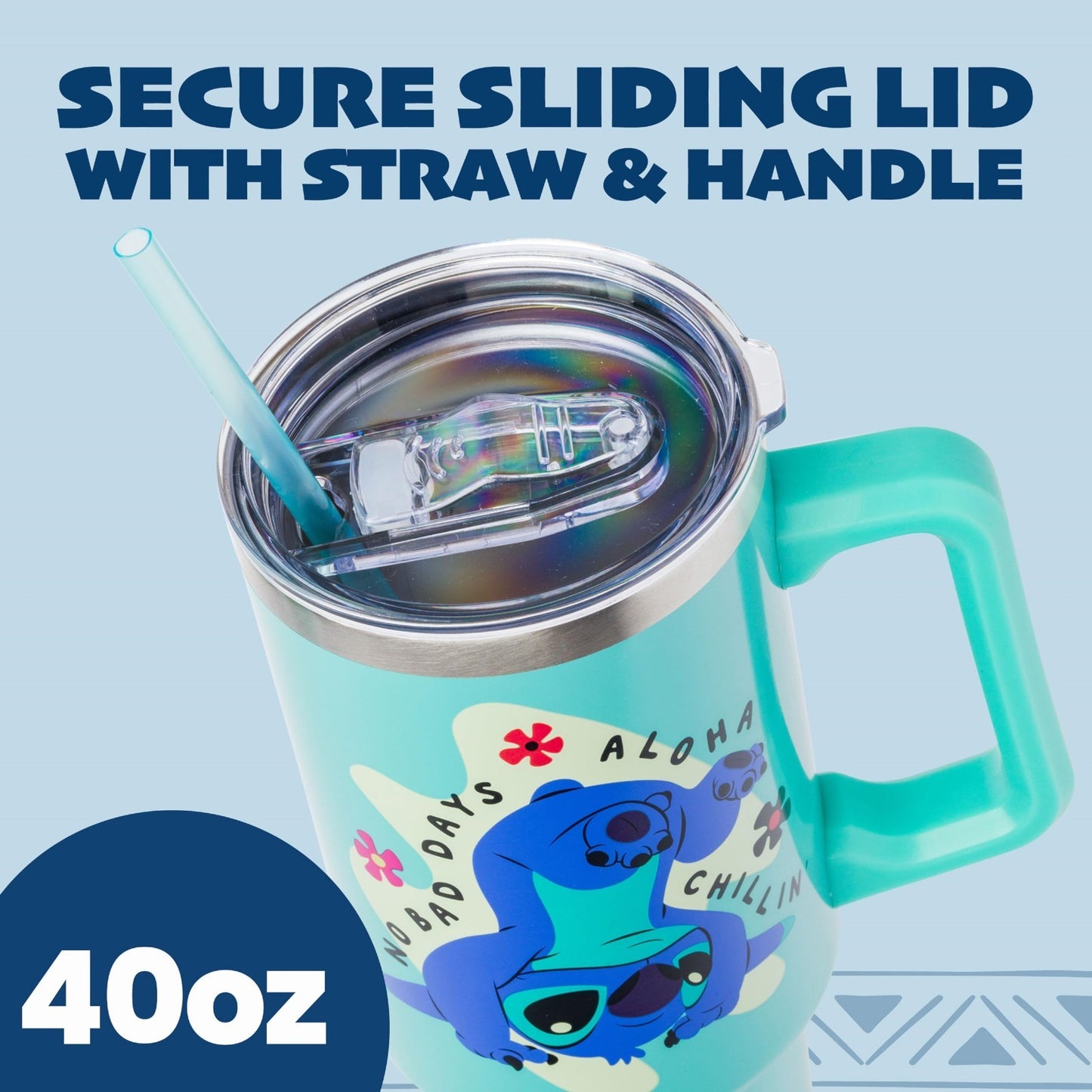 40oz Double Walled Stainless Steel Tumbler   Disney Lilo & Stitch Aloha, Fits Cu3
